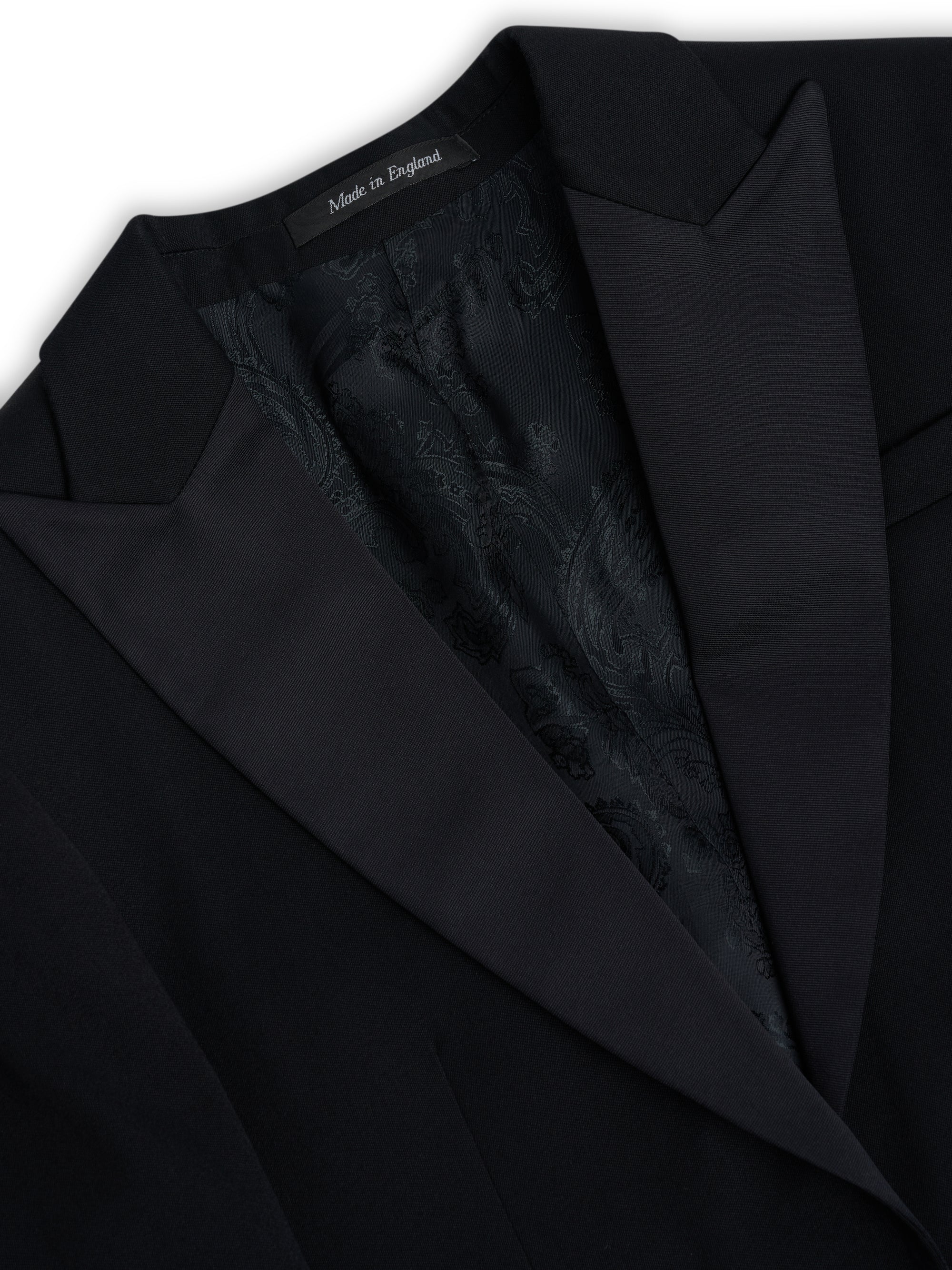 Black Hampton Barathea Wool Evening Tails