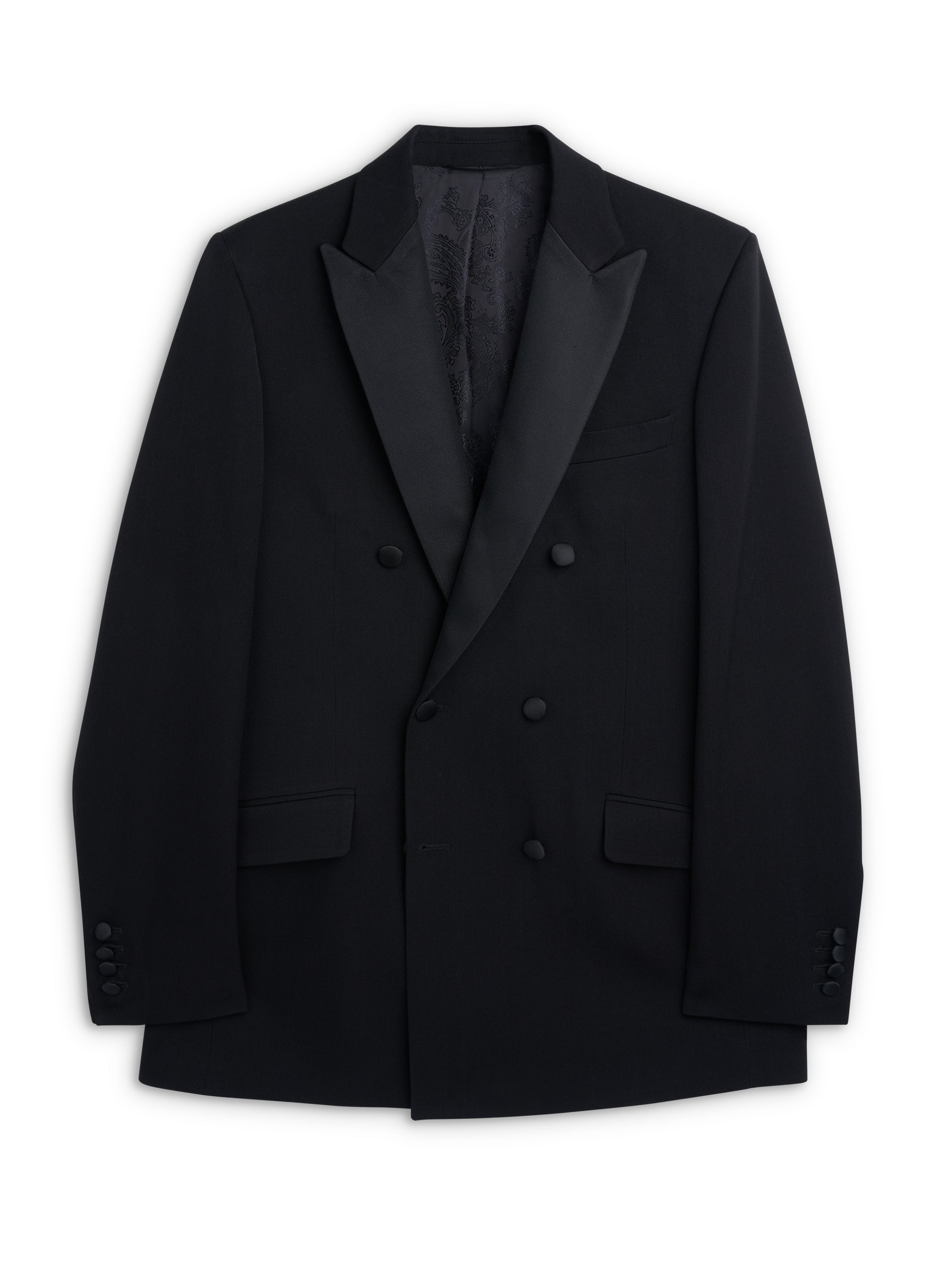 Black Hampton Wool Double Breasted Dinner Jacket