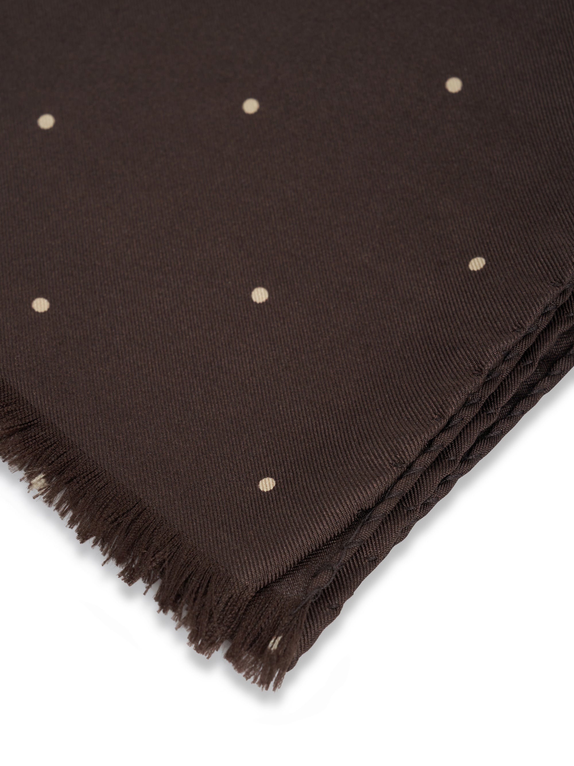 Chocolate Brown Spot Silk Scarf