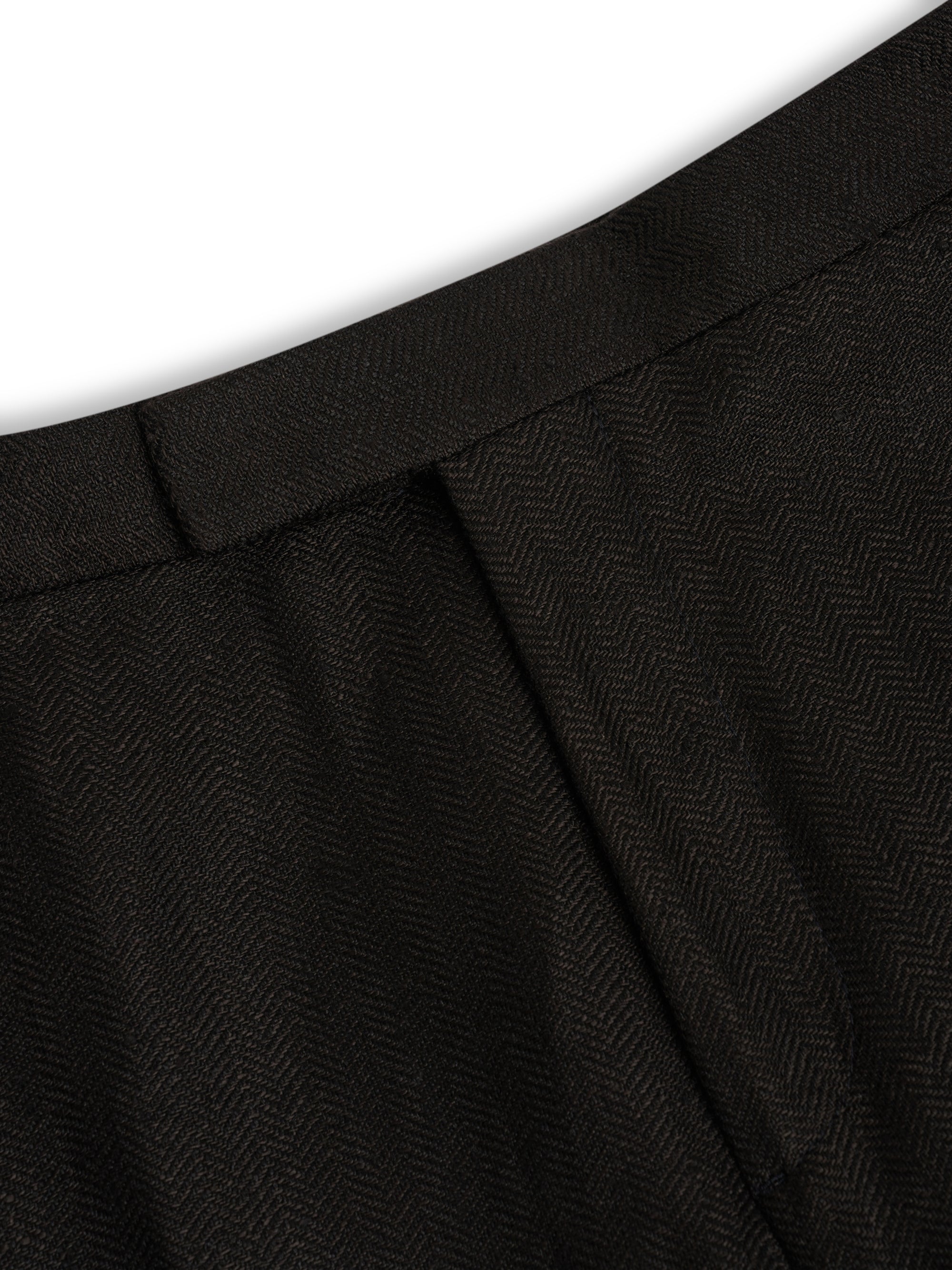 Cigar Black Randwick Linen Dress Trouser