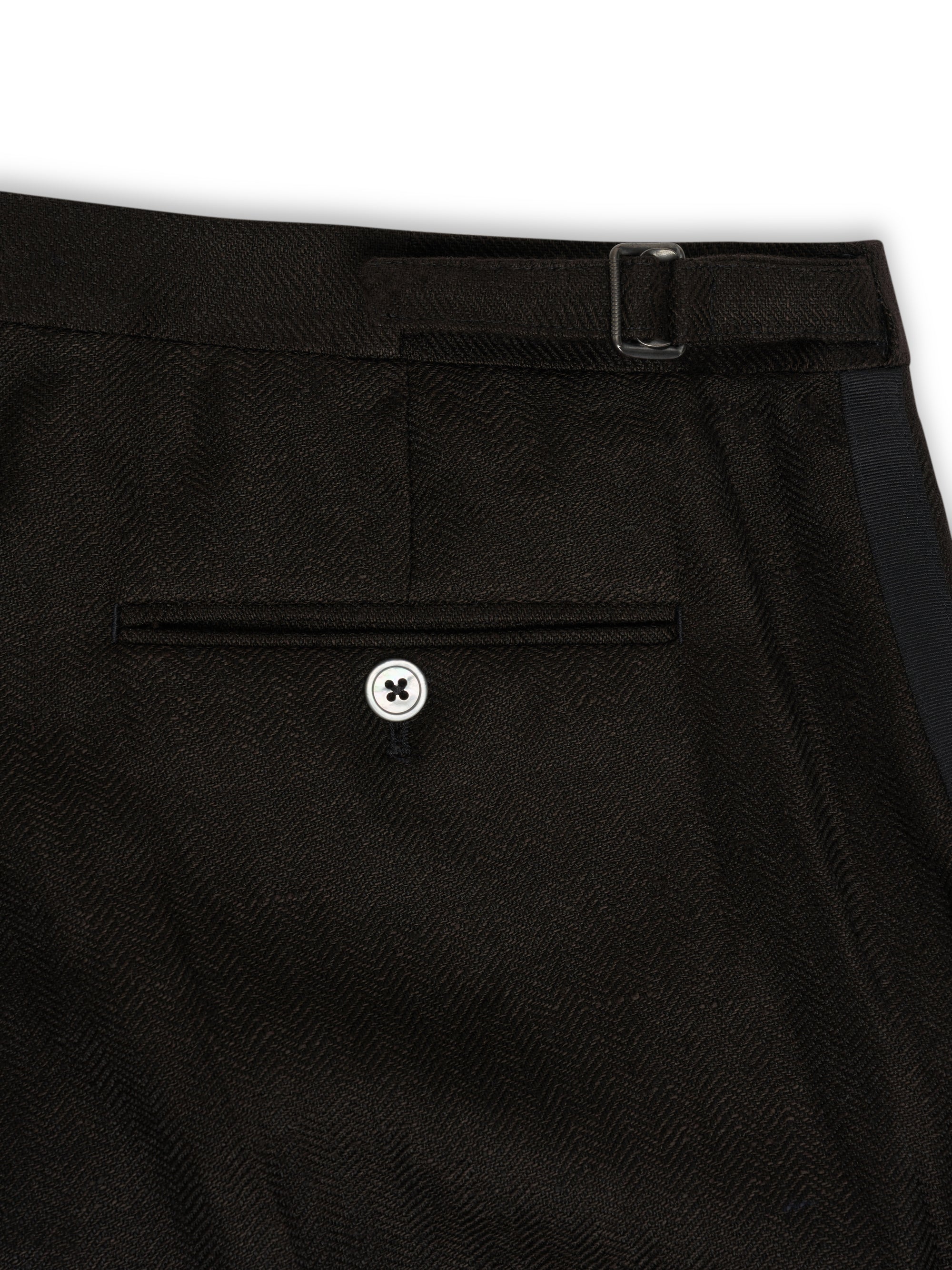 Cigar Black Randwick Linen Dress Trouser