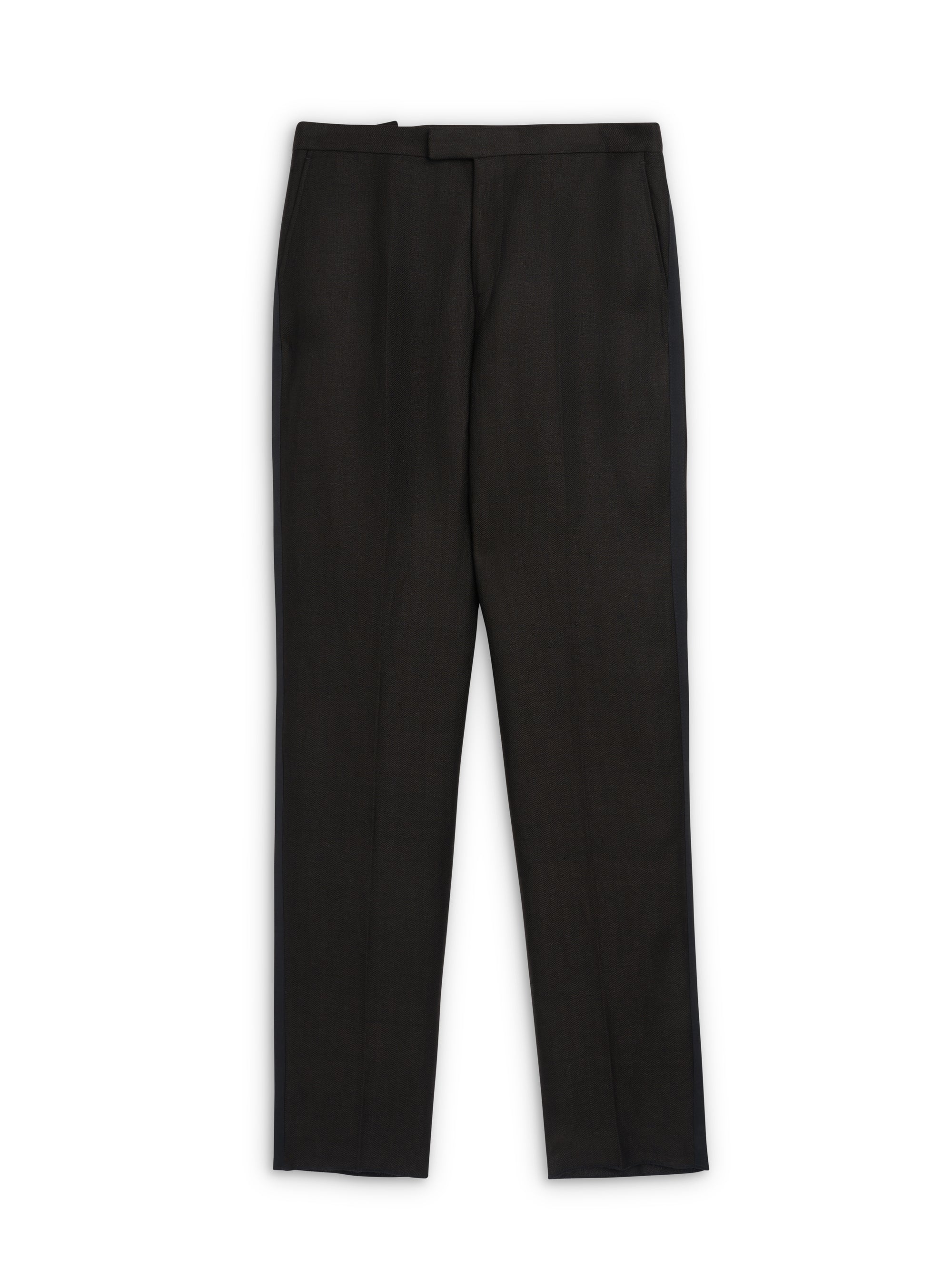 Cigar Black Randwick Linen Dress Trouser