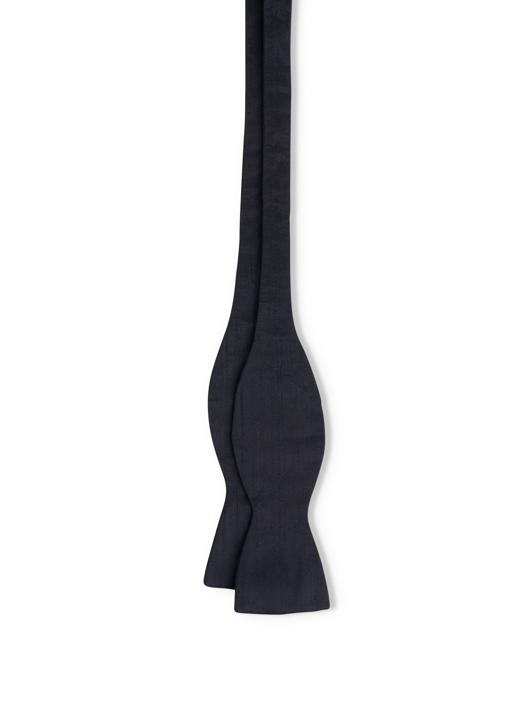 Dark Navy Douppion Silk Bow Tie