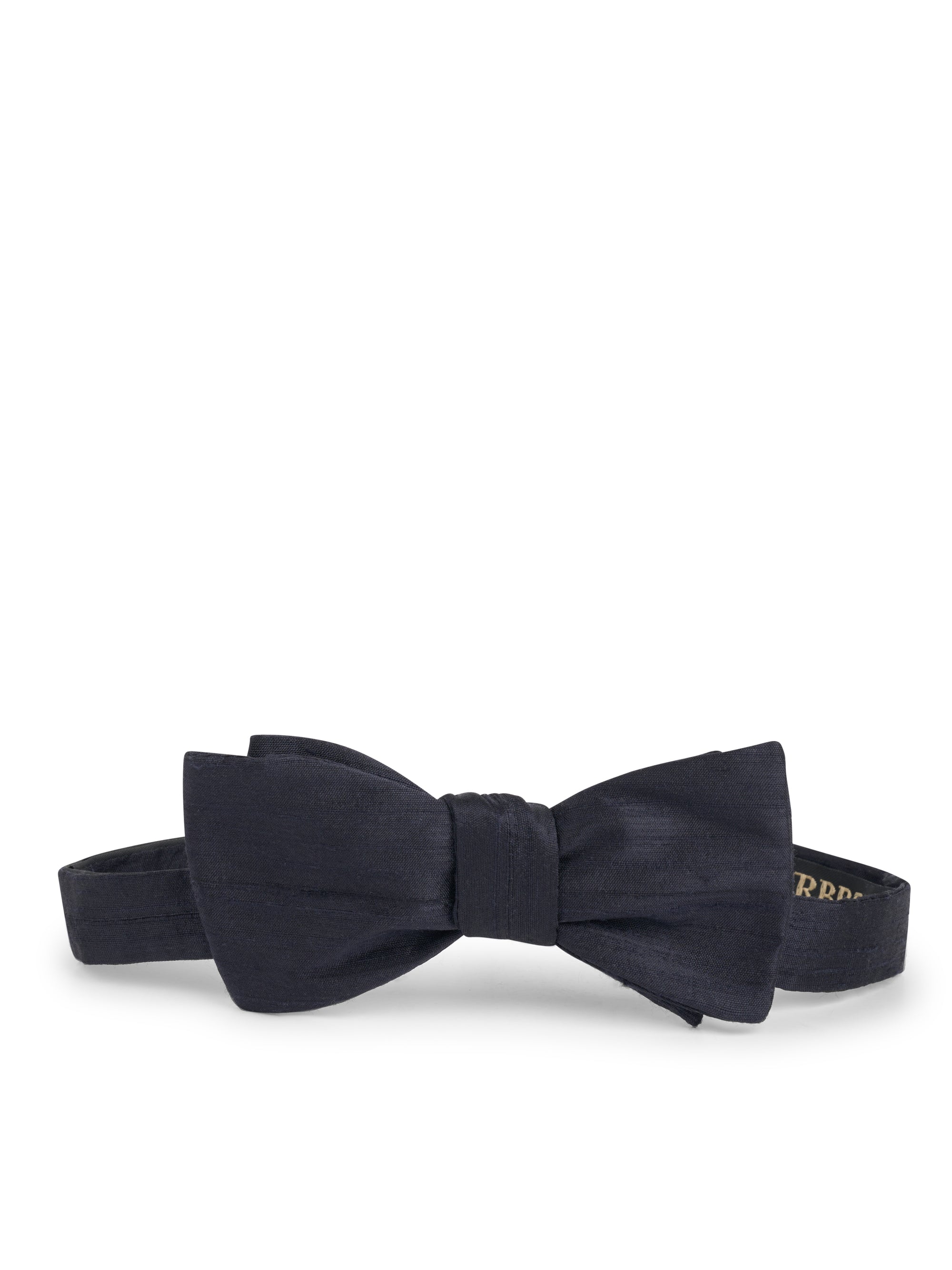 Dark Navy Douppion Silk Bow Tie