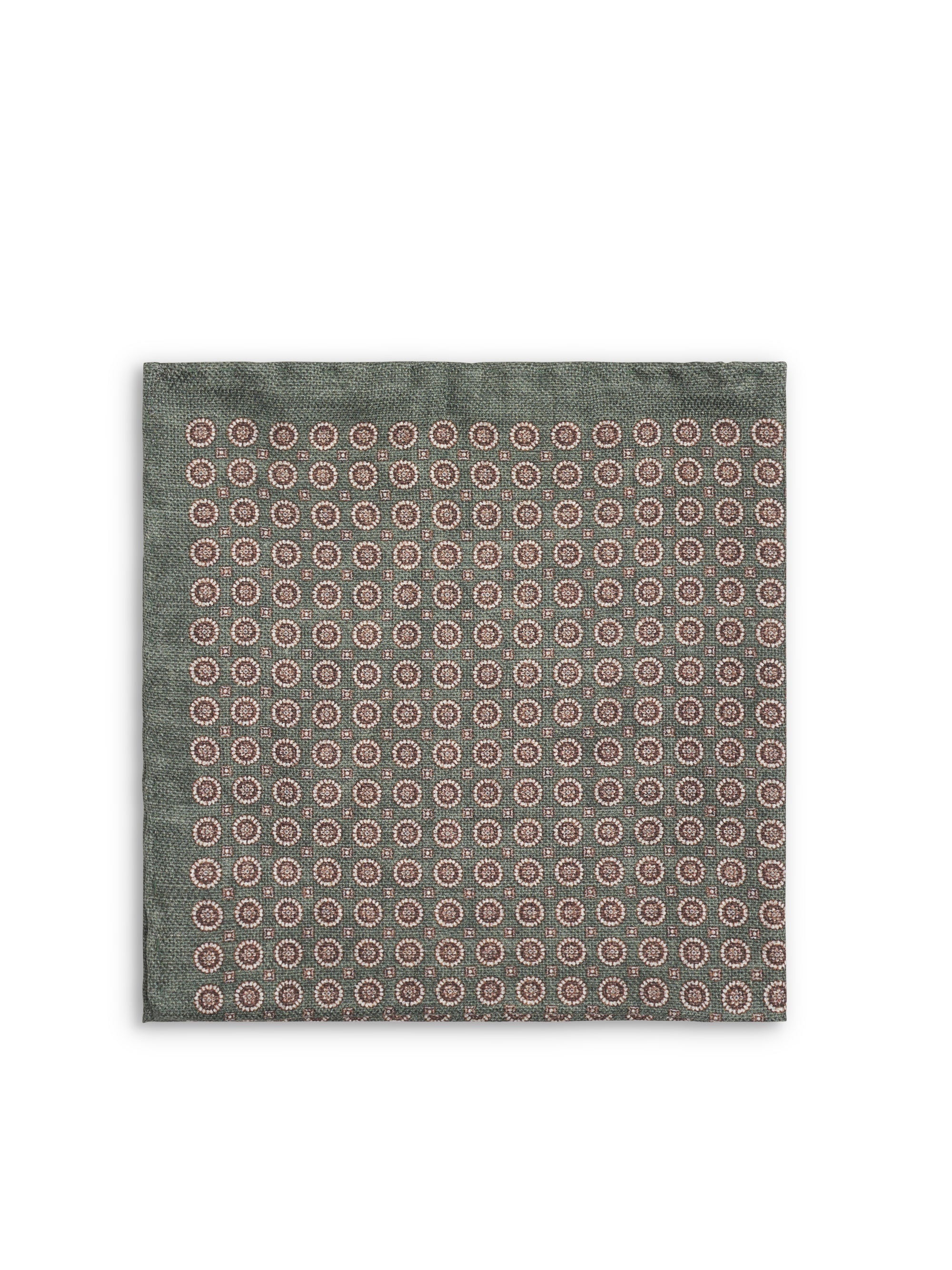 Green Radley Spot / Green Overton Silk Pocket Square