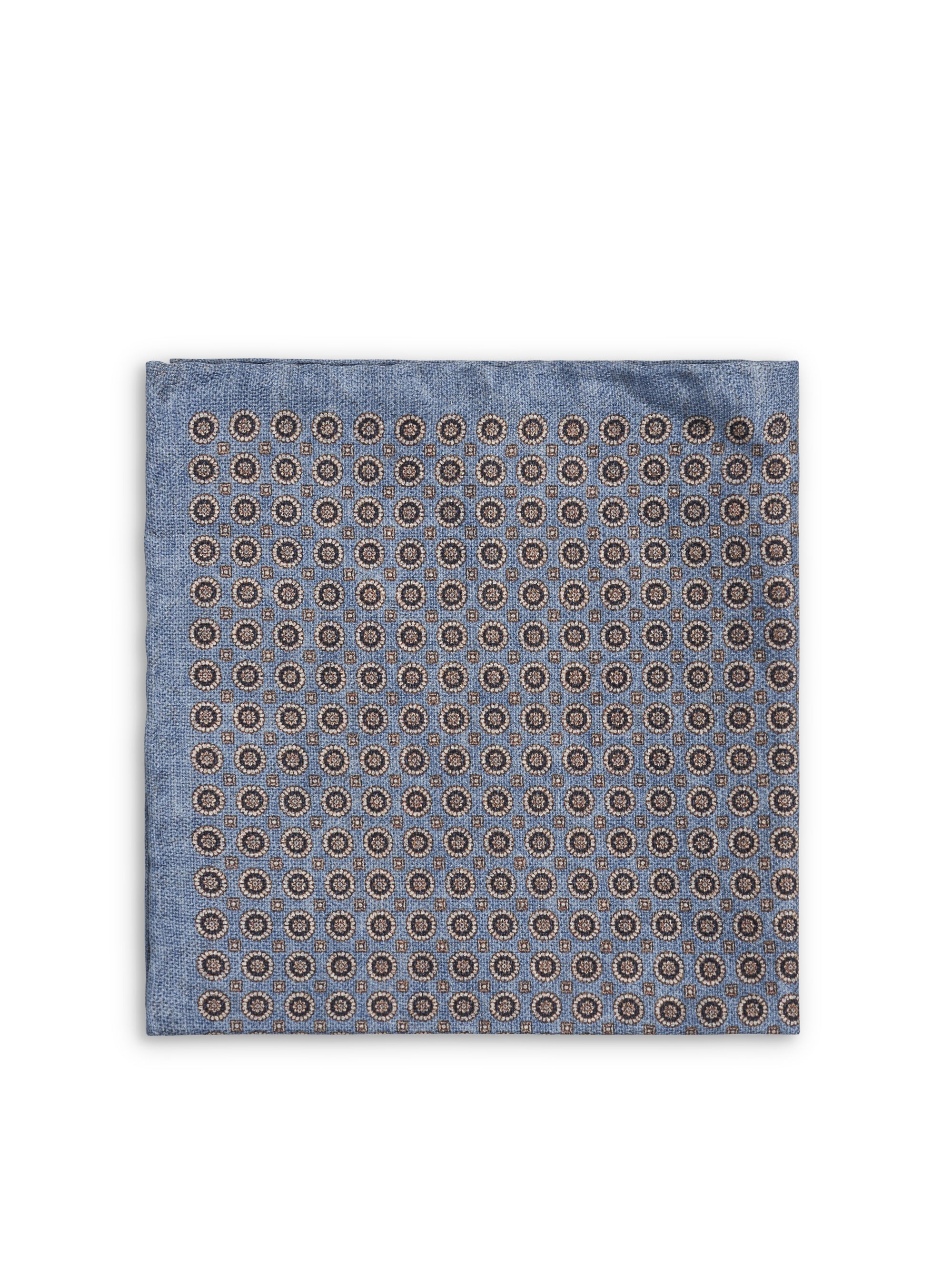 Light Blue Radley Spot / Indigo Overton Silk Pocket Square