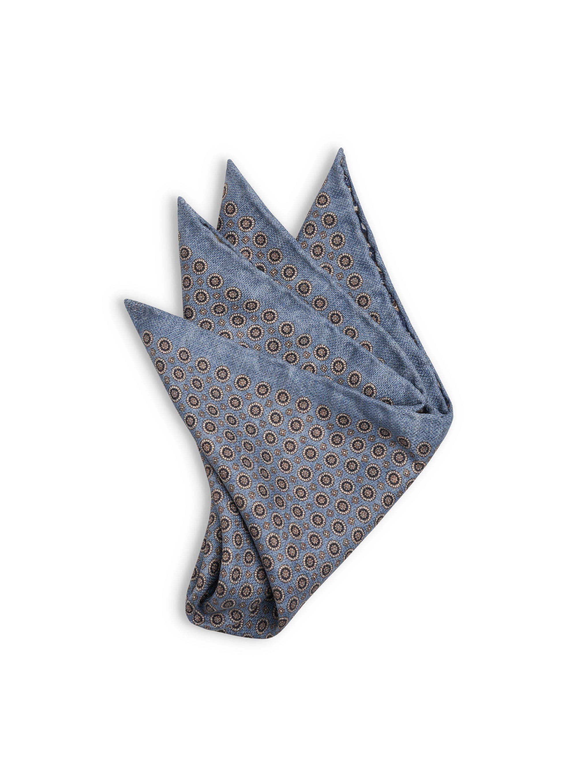 Light Blue Radley Spot / Indigo Overton Silk Pocket Square