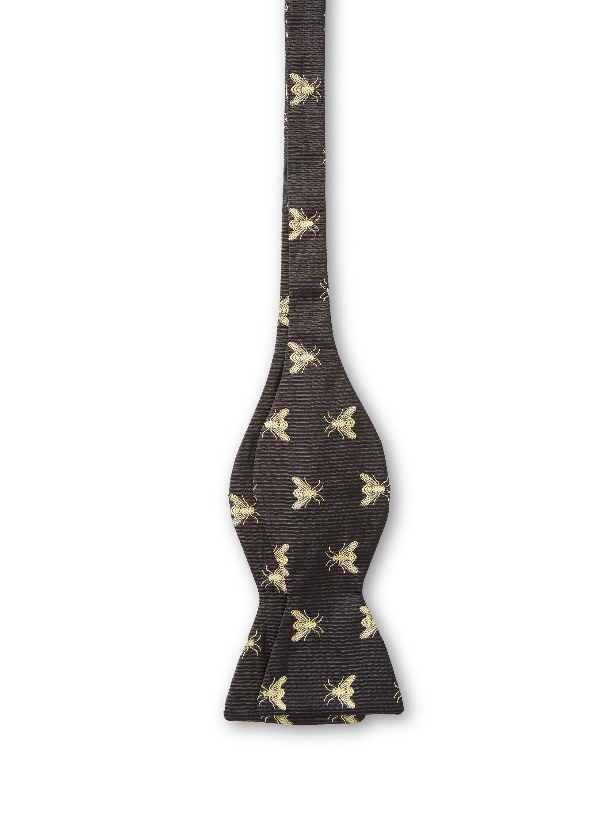 Black Gold Bees Silk Large Party Bow Tie