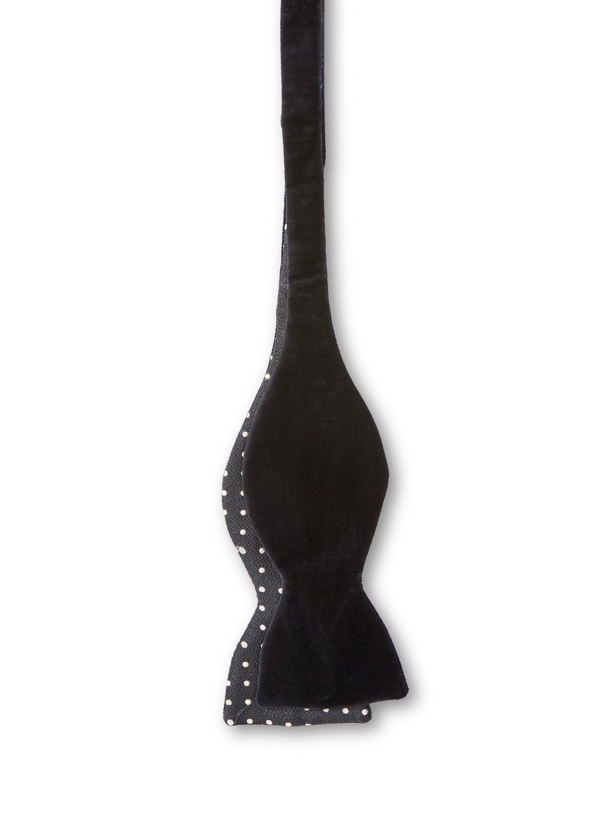 Black Velvet with Black Pickwick Contrast Large Party Bow Tie