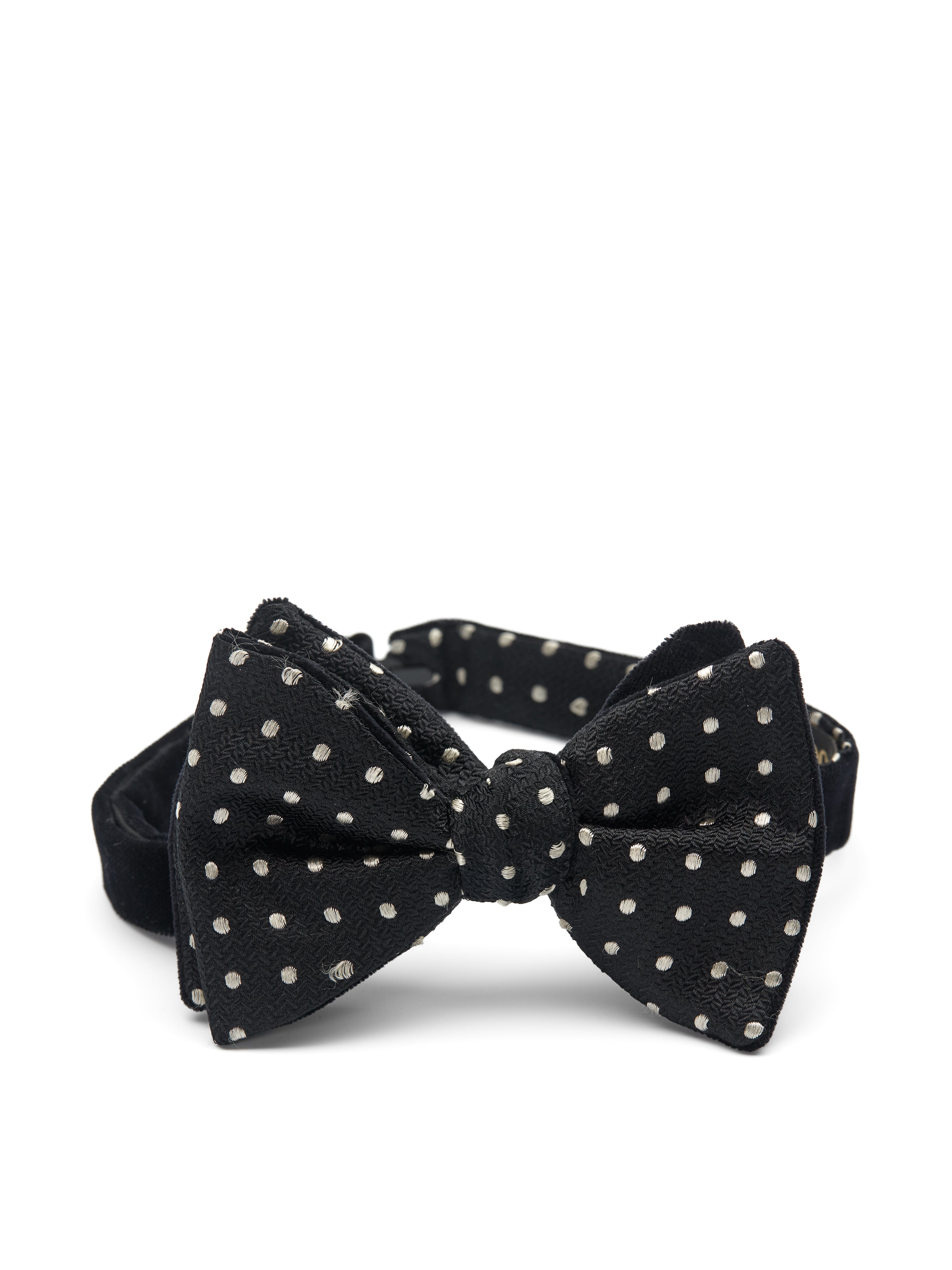 Black Velvet with Black Pickwick Contrast Large Party Bow Tie