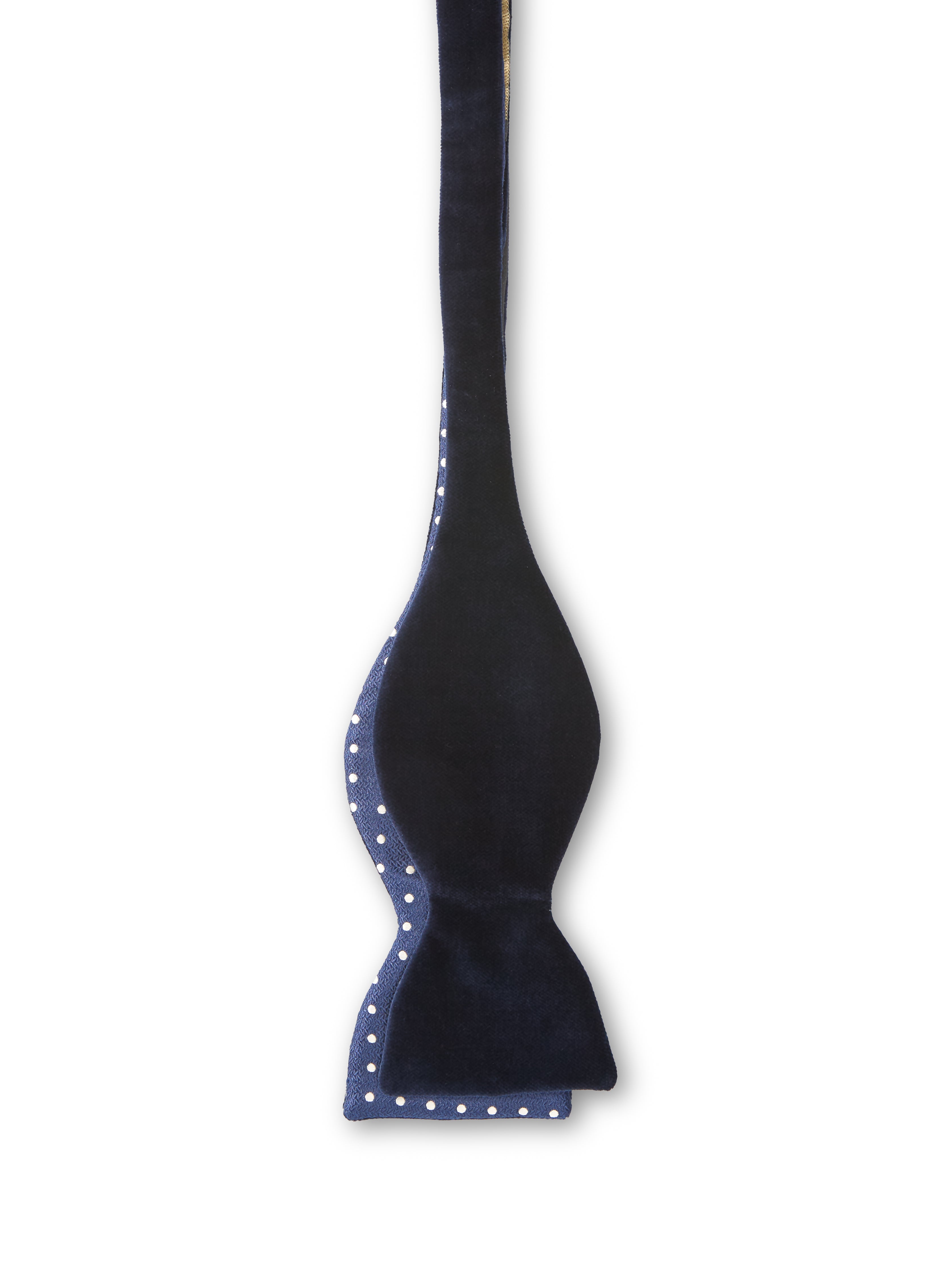 Navy Velvet with Navy Pickwick Contrast Large Party Bow Tie