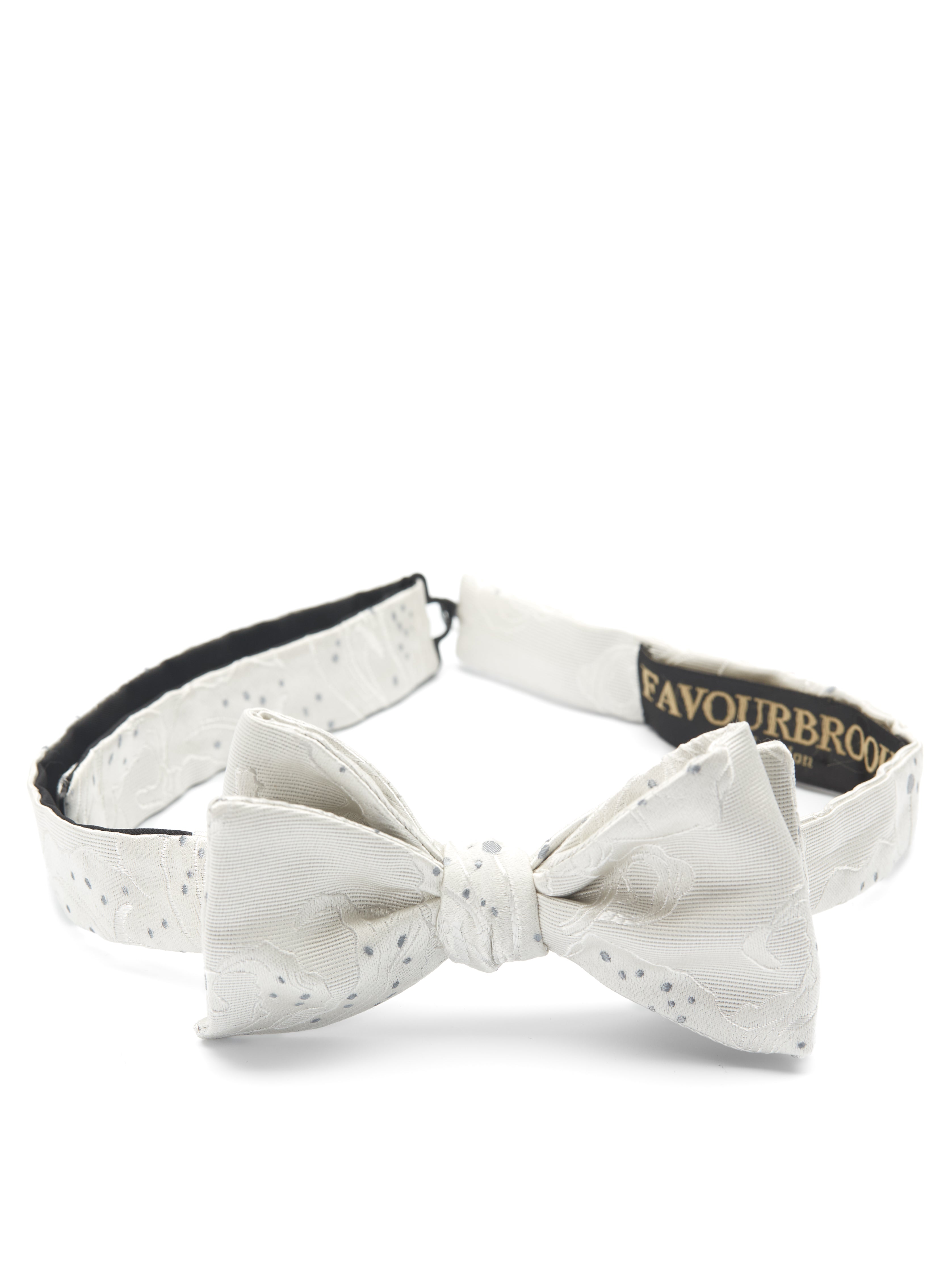 Silver Chinois Silk Bow Tie