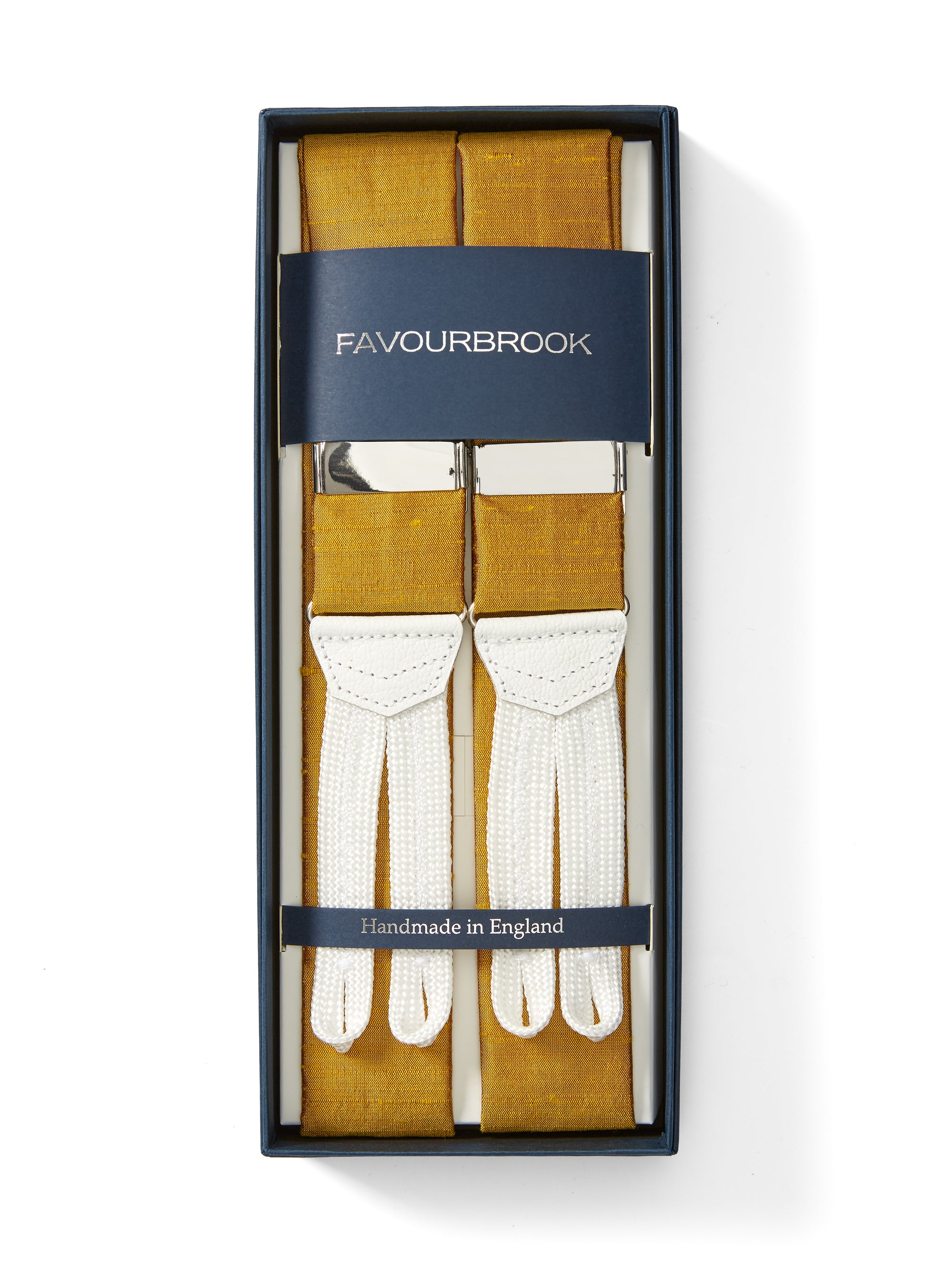 Mustard Douppion Silk Braces