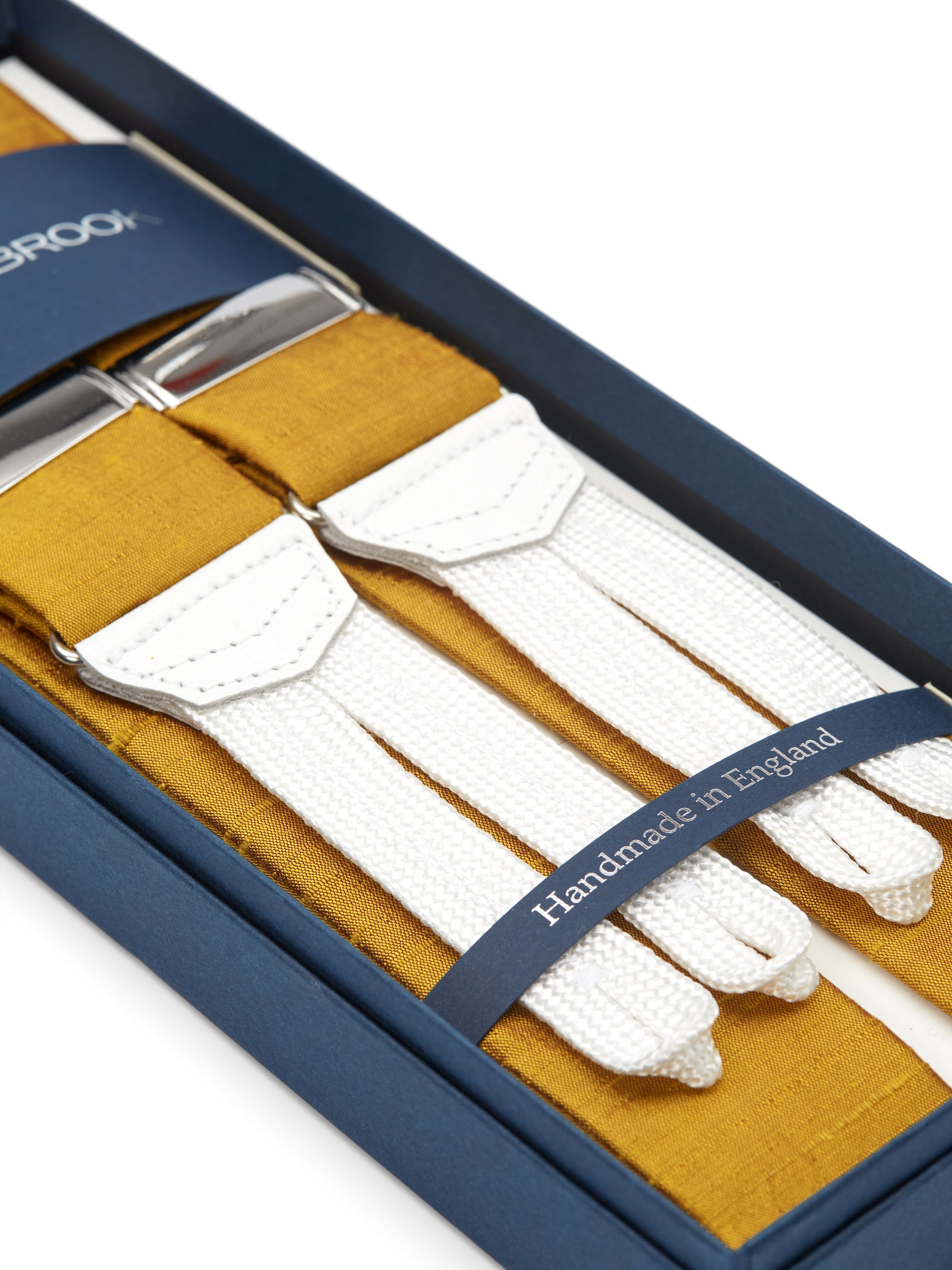 Mustard Douppion Silk Braces