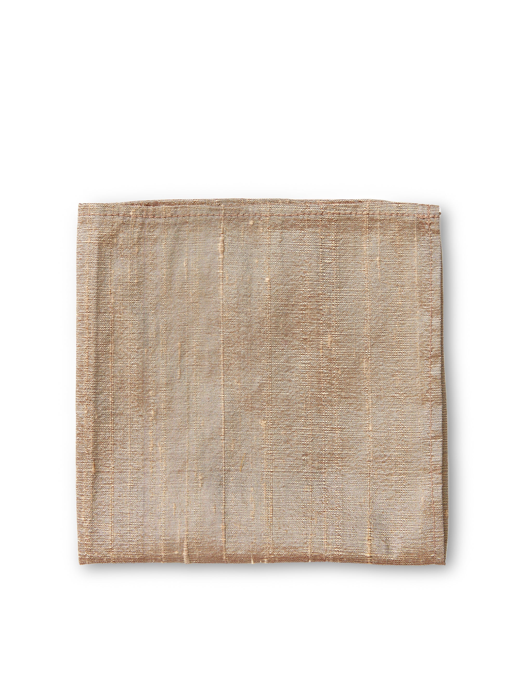 Fawn Douppion Silk Pocket Square