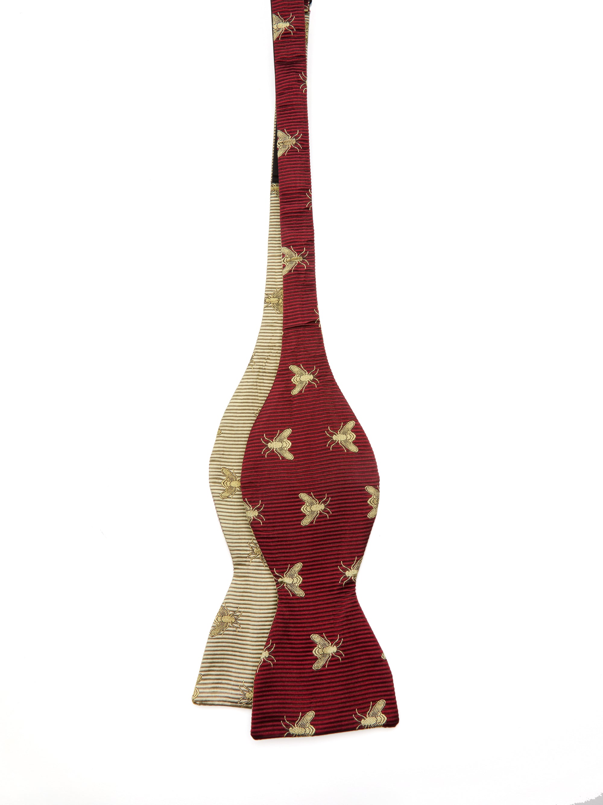 Red Gold Bees with Gold Bees Contrast Large Party Bow Tie