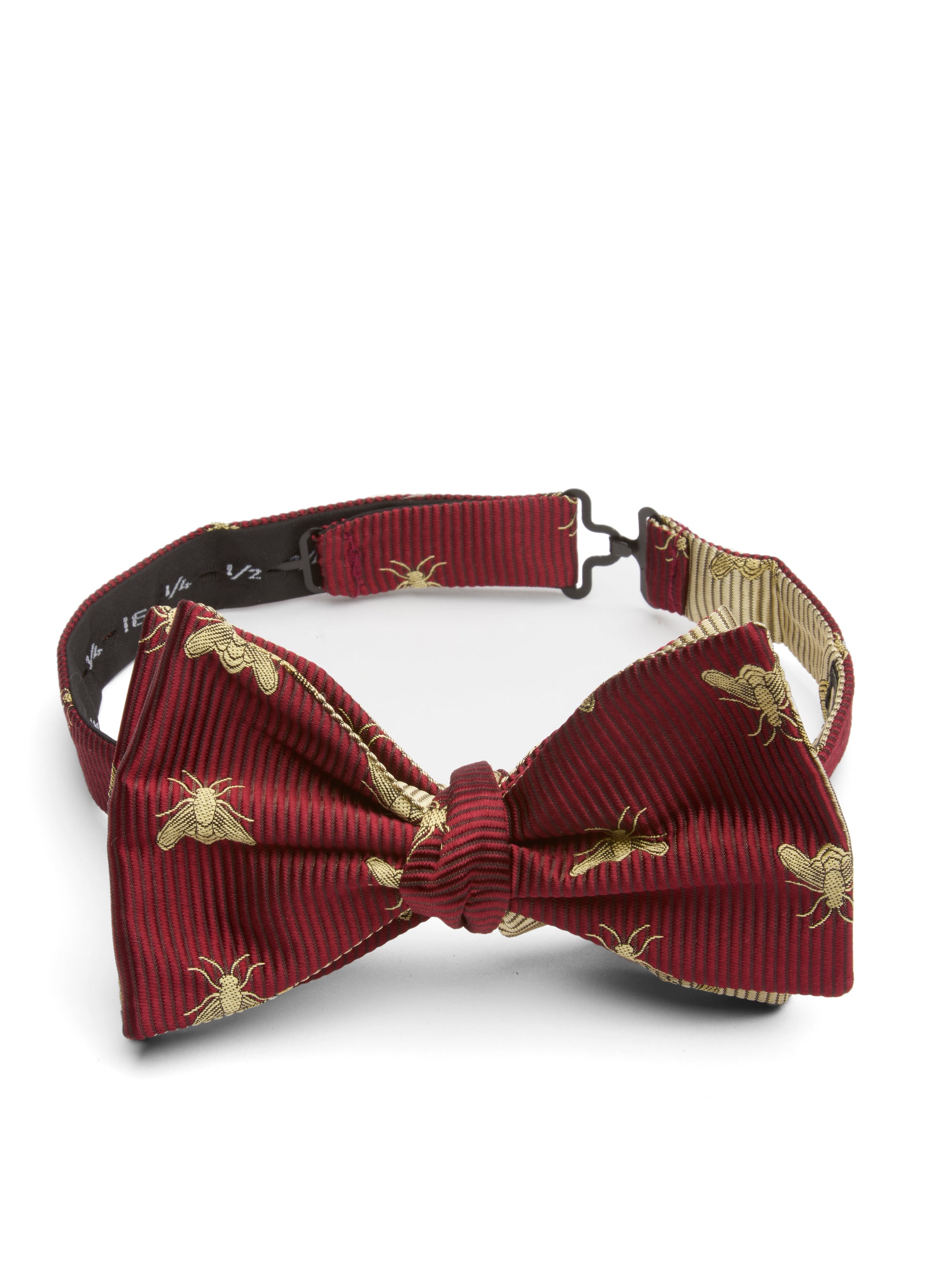 Red Gold Bees with Gold Bees Contrast Large Party Bow Tie