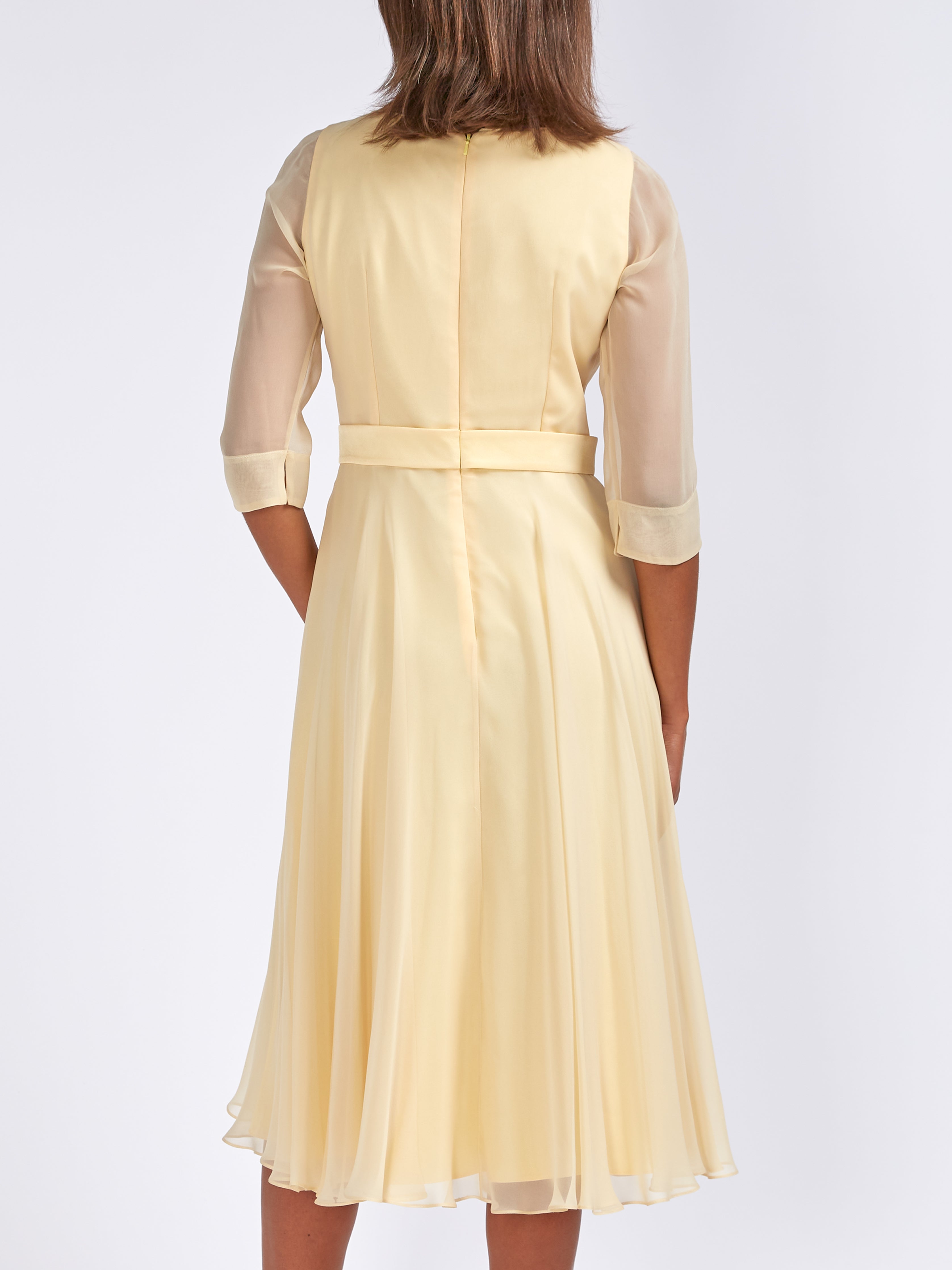 Serena Circle Dress Buttermilk Plain Silk Georgette