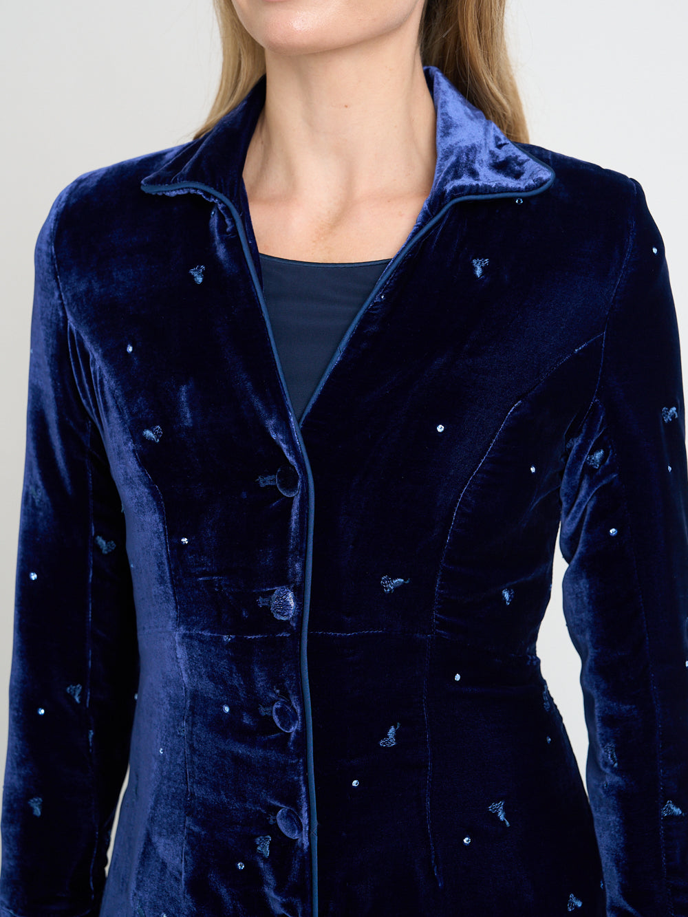 Whitehall Coat Royal Blue Althorp Silk Velvet