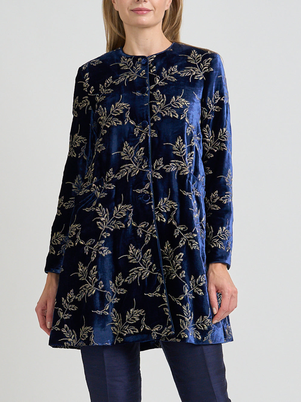 Swing Jacket Royal Blue Laxton Silk Velvet