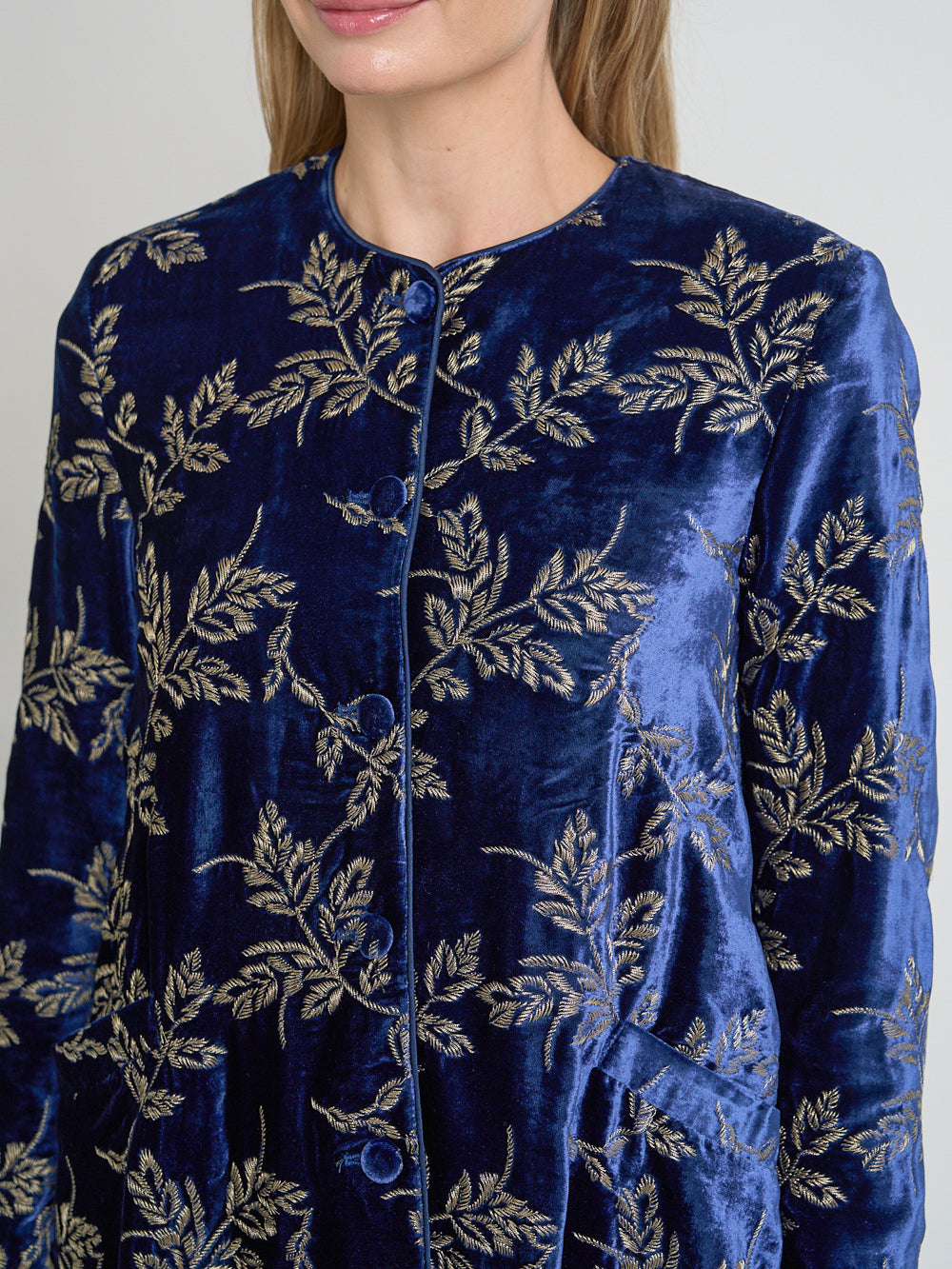 Swing Jacket Royal Blue Laxton Silk Velvet