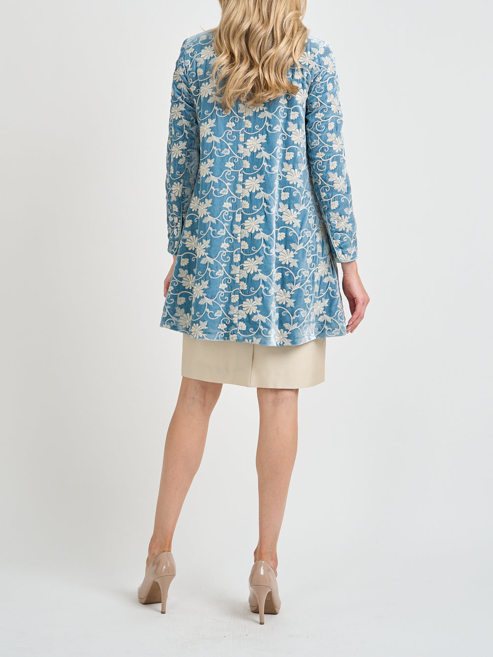 Swing Jacket Powder Blue Oakleigh Silk Velvet
