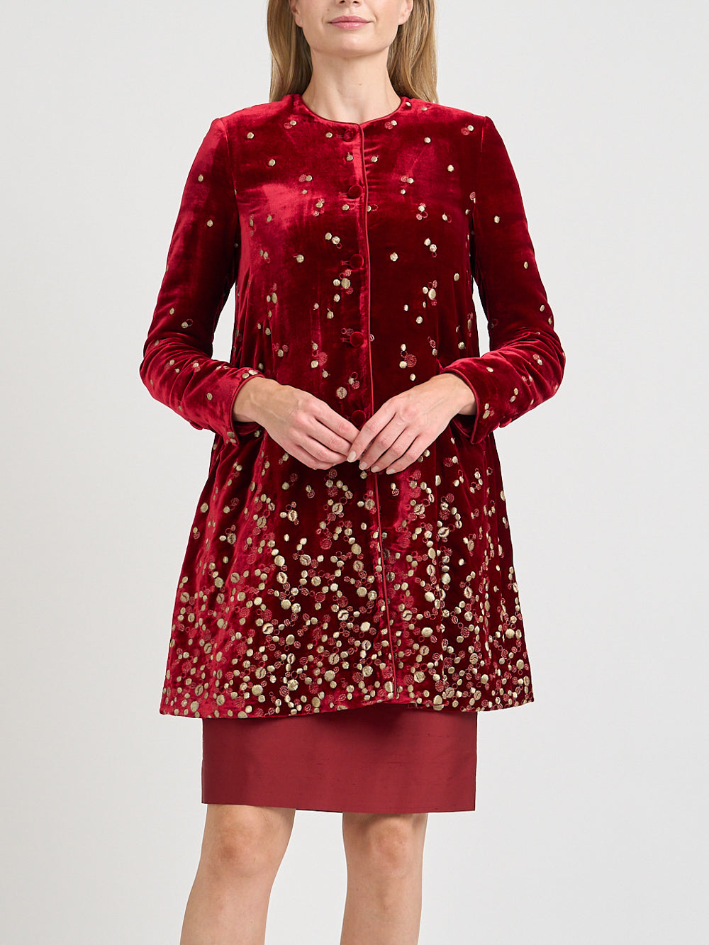 Swing Jacket Red Green Culford Silk Velvet