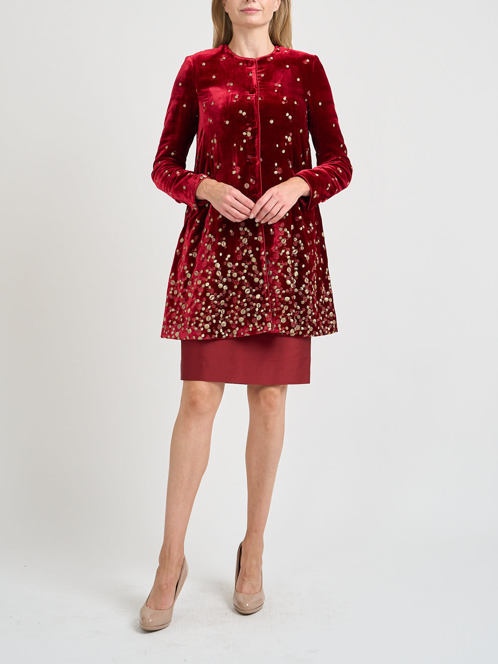 Swing Jacket Red Green Culford Silk Velvet