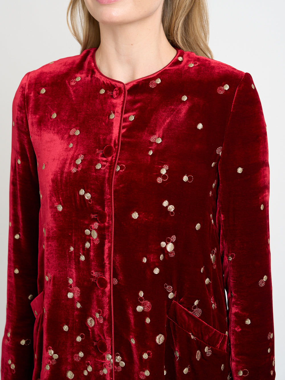 Swing Jacket Red Green Culford Silk Velvet