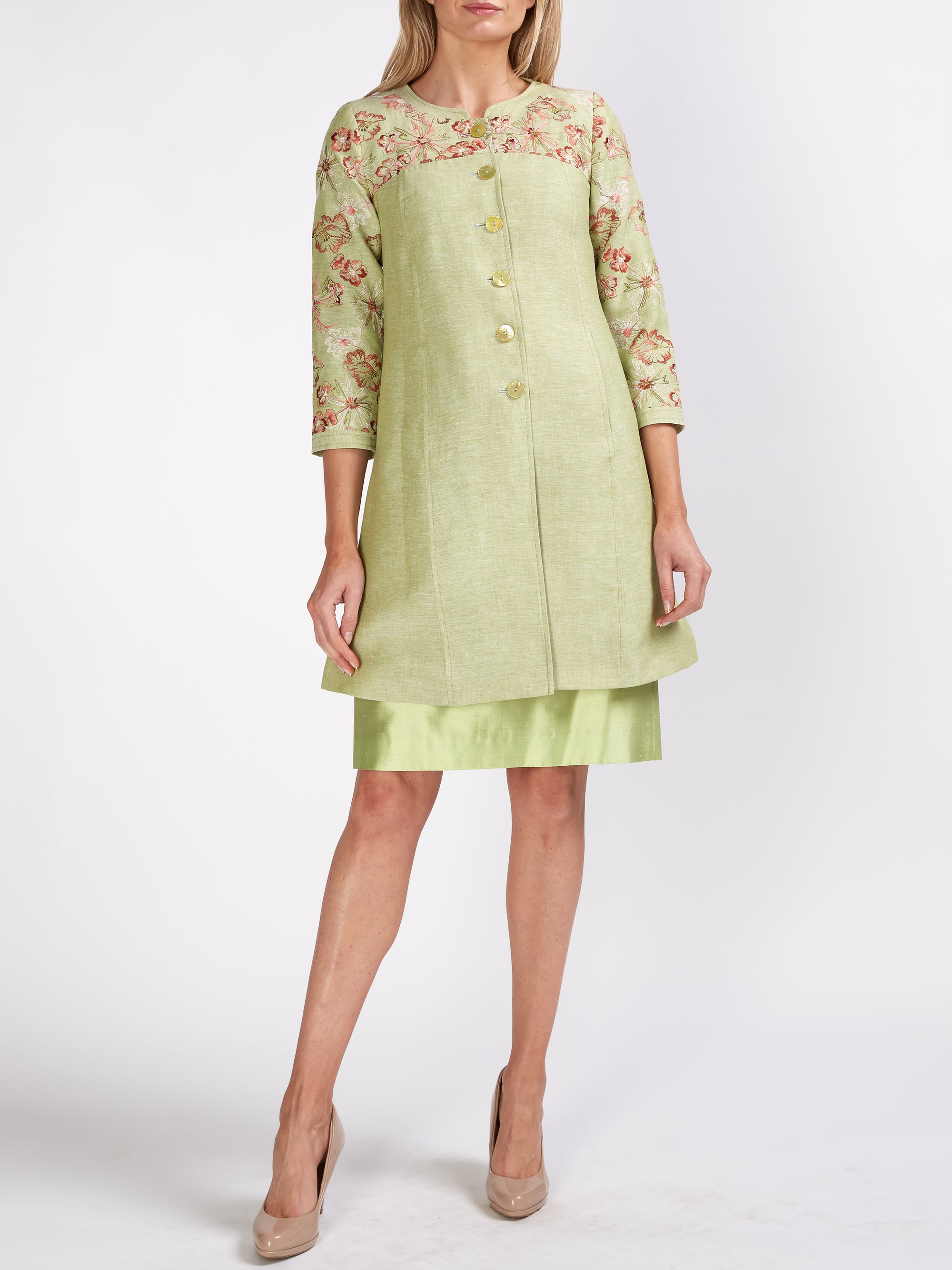 Wimbledon Jacket Green Marle Bryce Crease Resist Linen