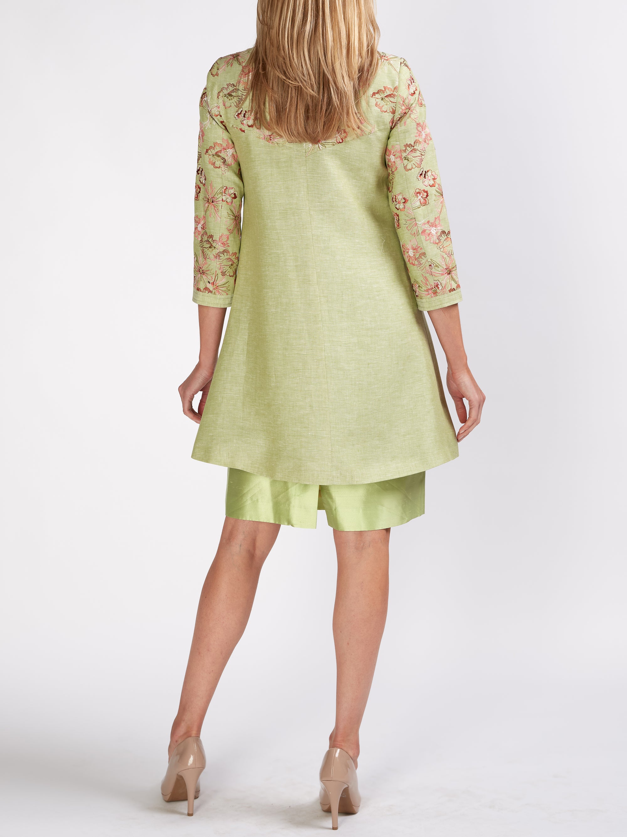 Wimbledon Jacket Green Marle Bryce Crease Resist Linen