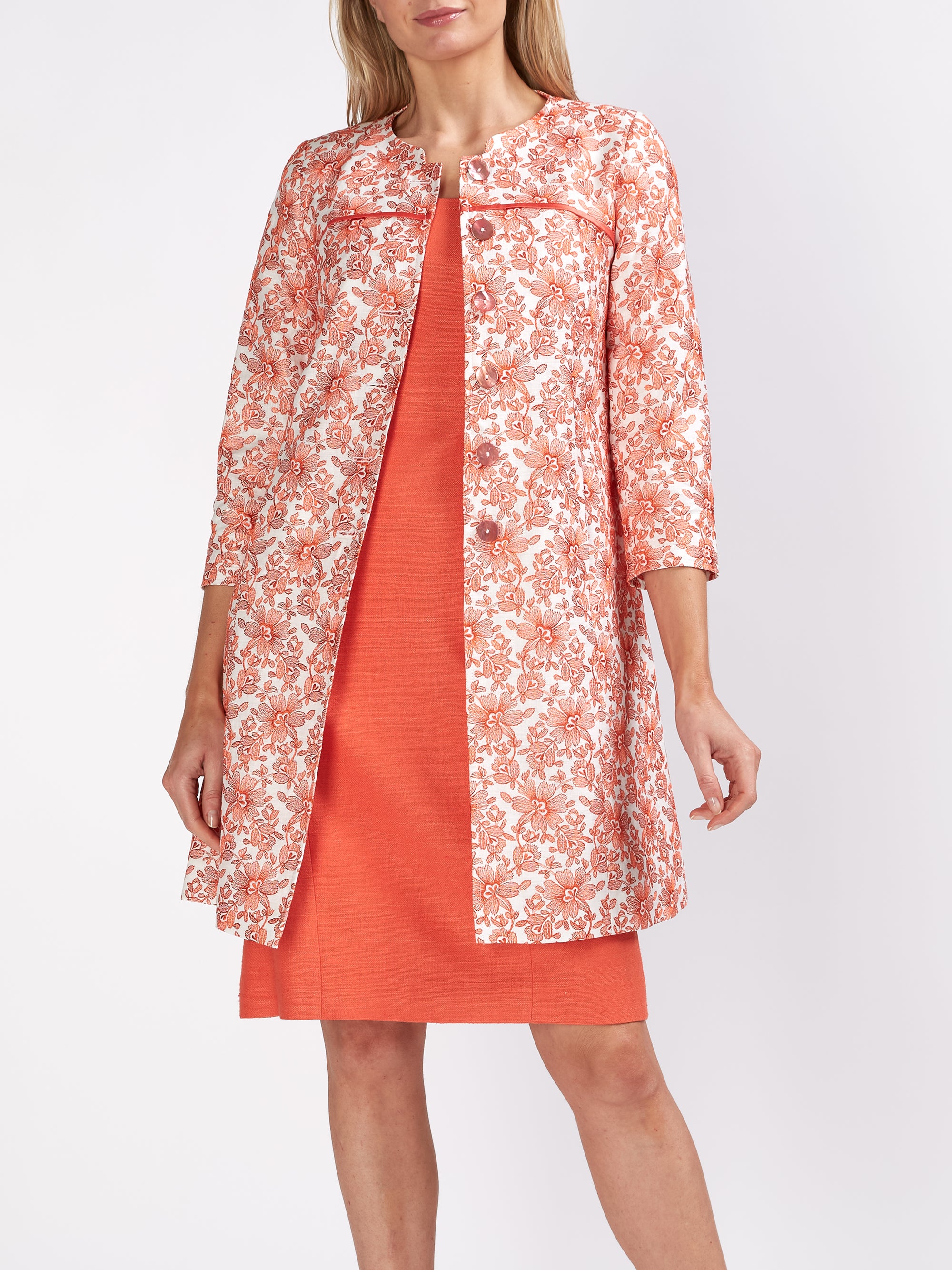 Wimbledon Jacket Ivory Brick Tosca Linen