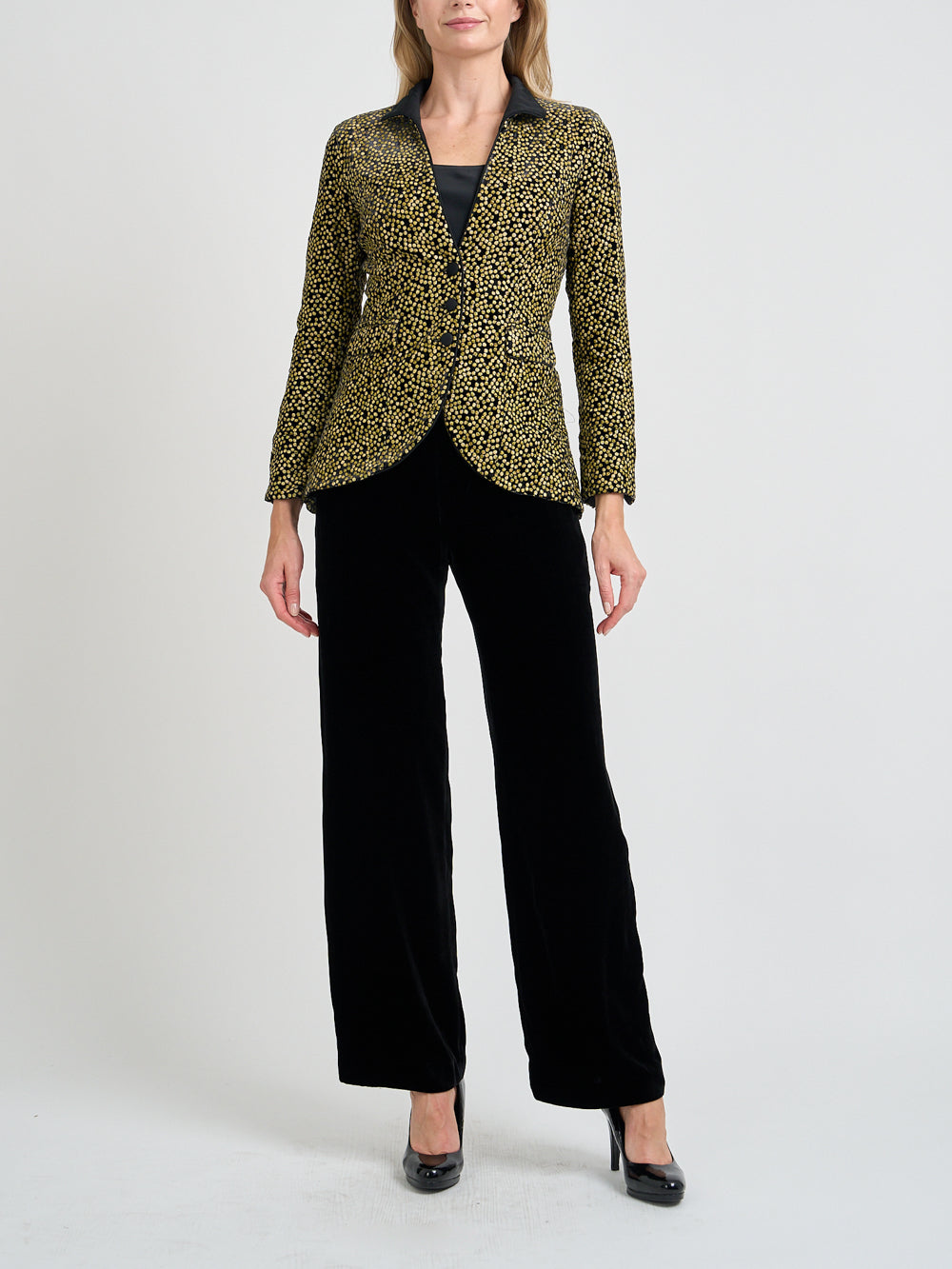 Victoriana Jacket Black Gold Dorchester Silk Velvet