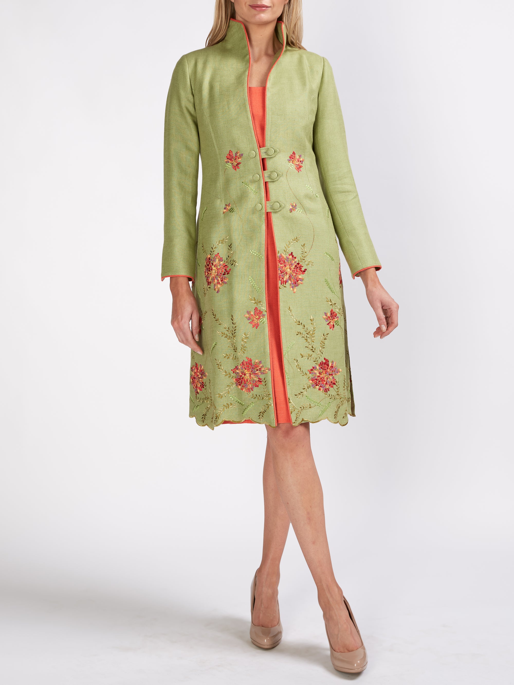 Westminster Coat Apple Green Parsifal Crease Resist Linen