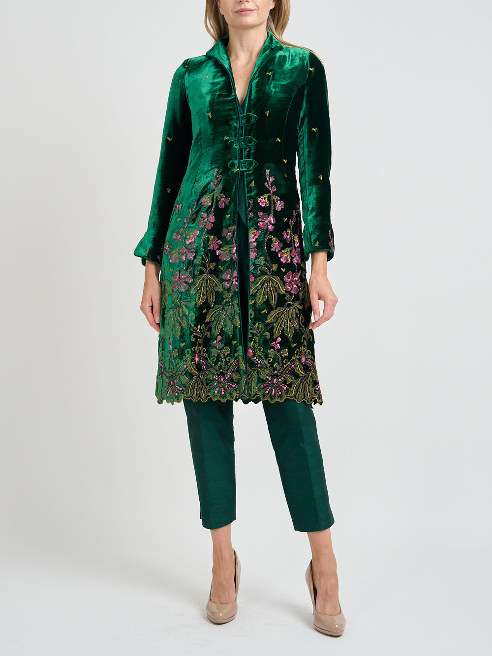 Westminster Coat Green Althorp Silk Velvet