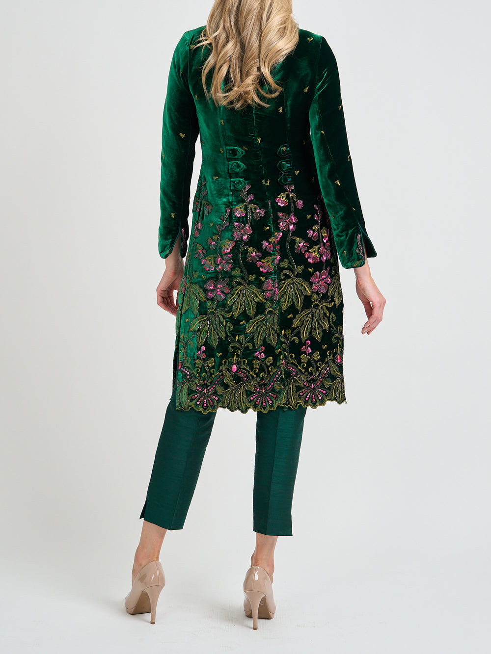 Westminster Coat Green Althorp Silk Velvet