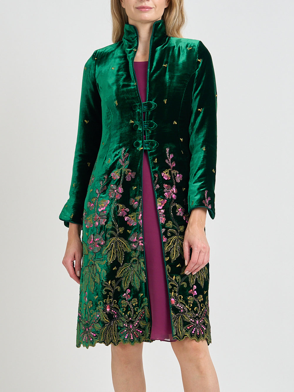 Westminster Coat Green Althorp Silk Velvet