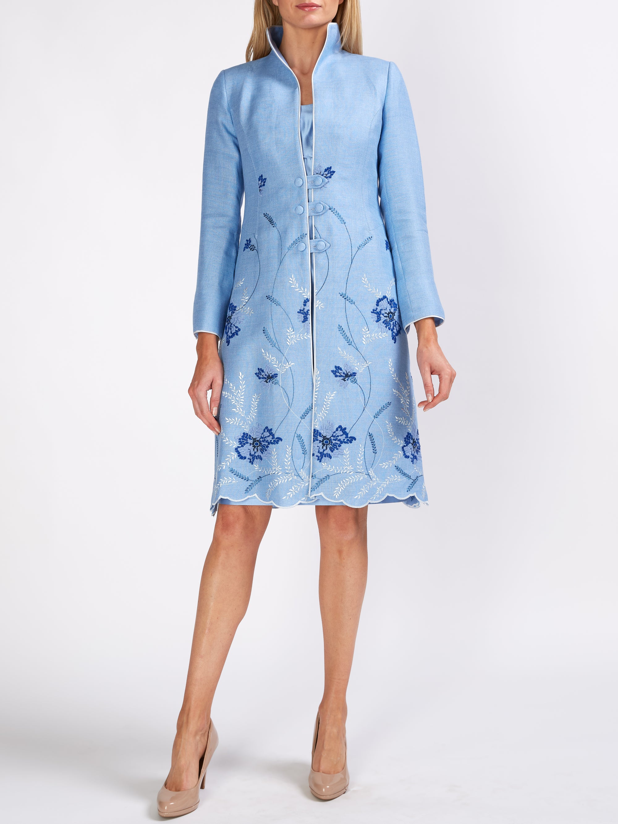 Westminster Coat Pale blue Parsifal Crease Resist Linen