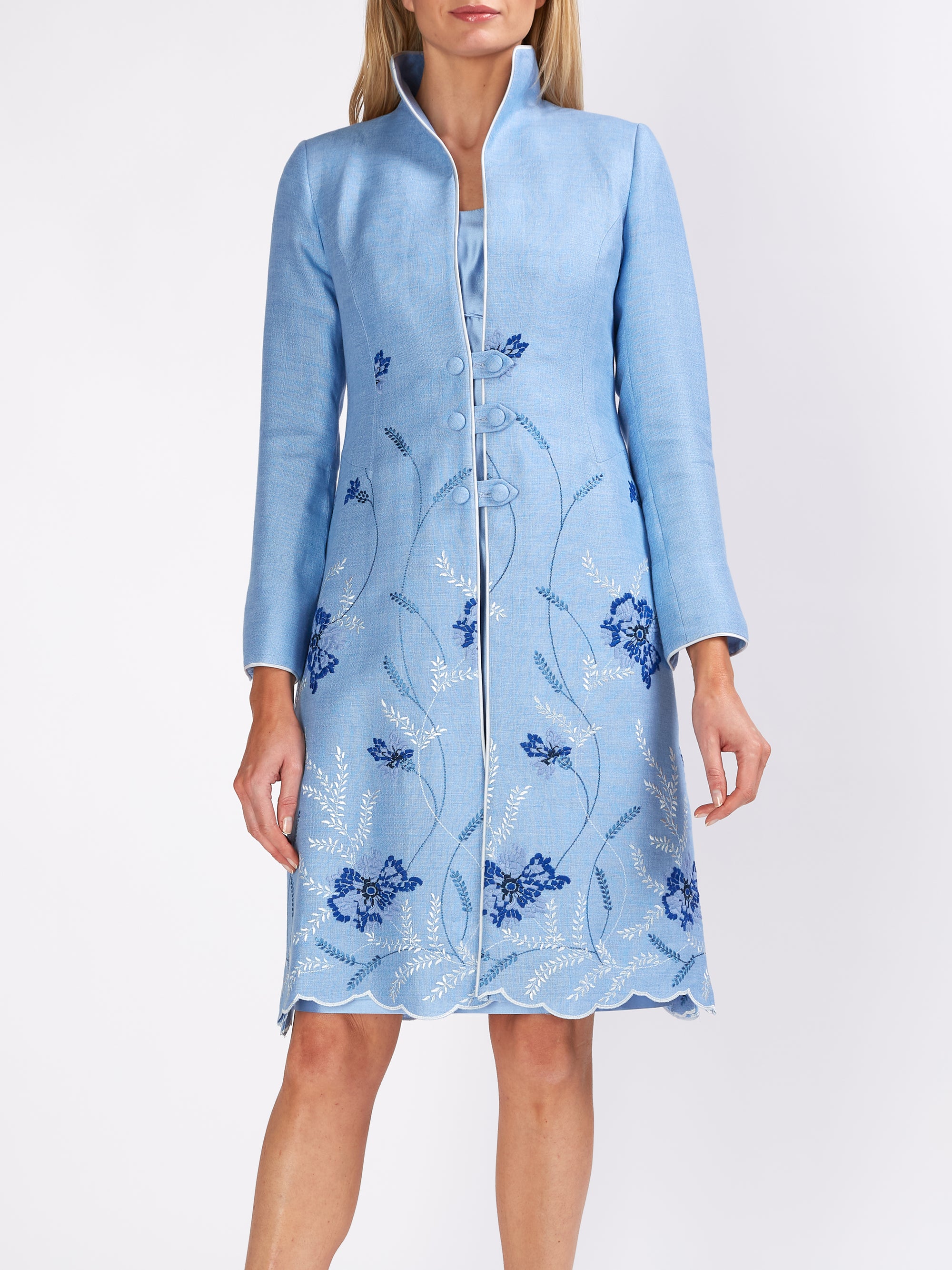 Westminster Coat Pale blue Parsifal Crease Resist Linen