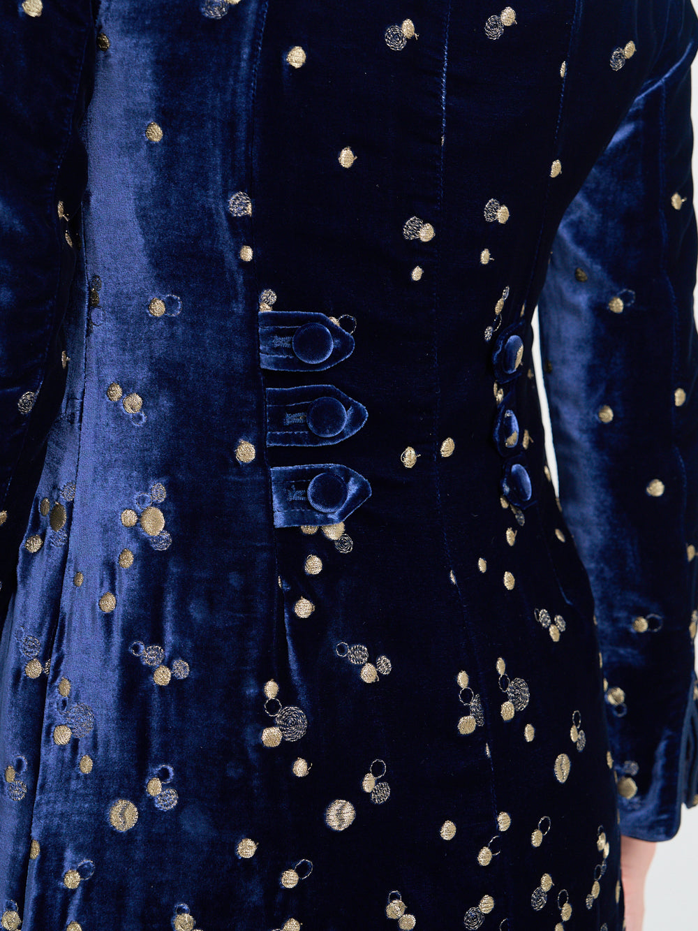 Westminster Coat Royal Blue Culford Silk Velvet