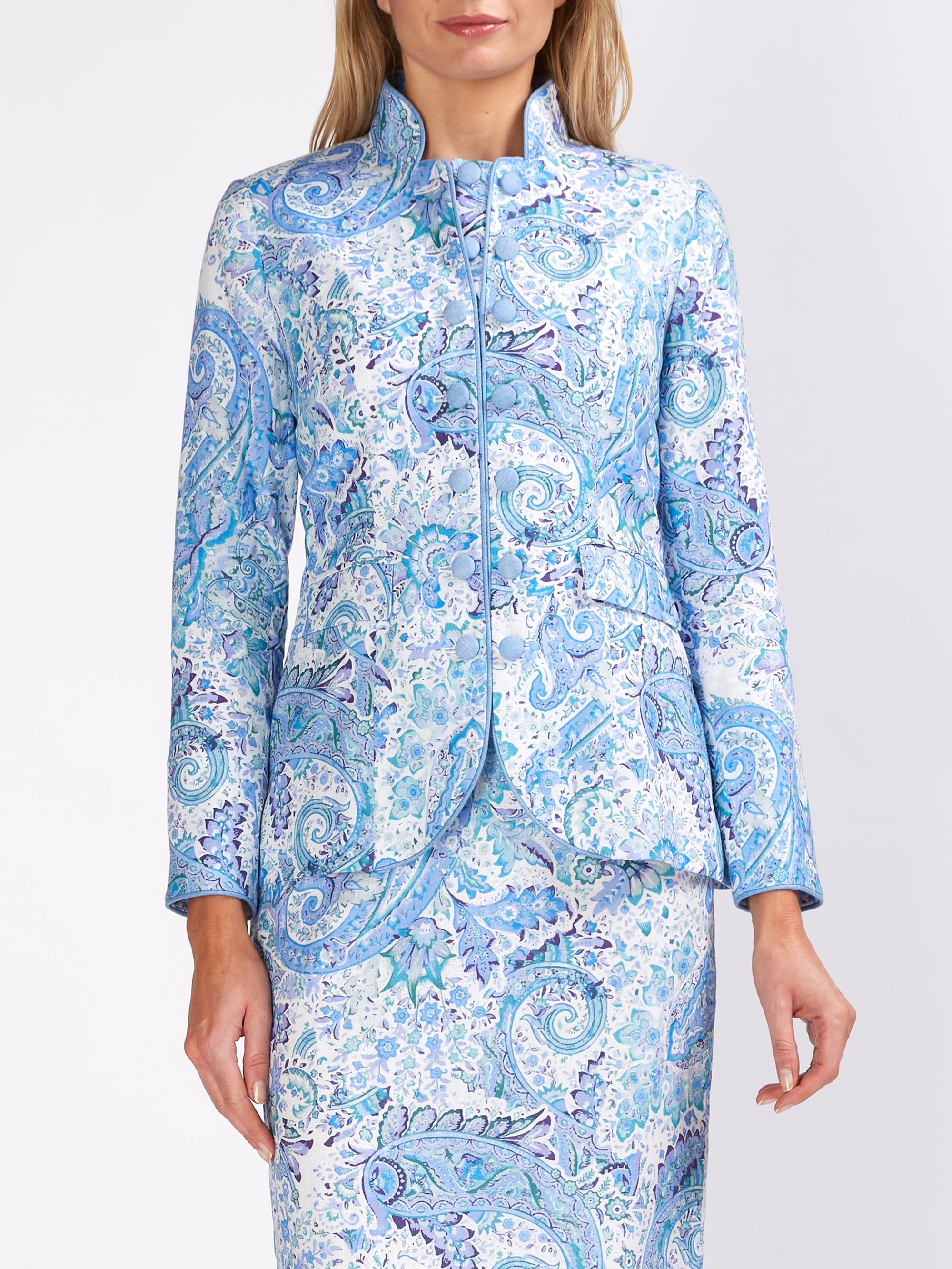 Trafalgar Jacket Blue Safy Linen