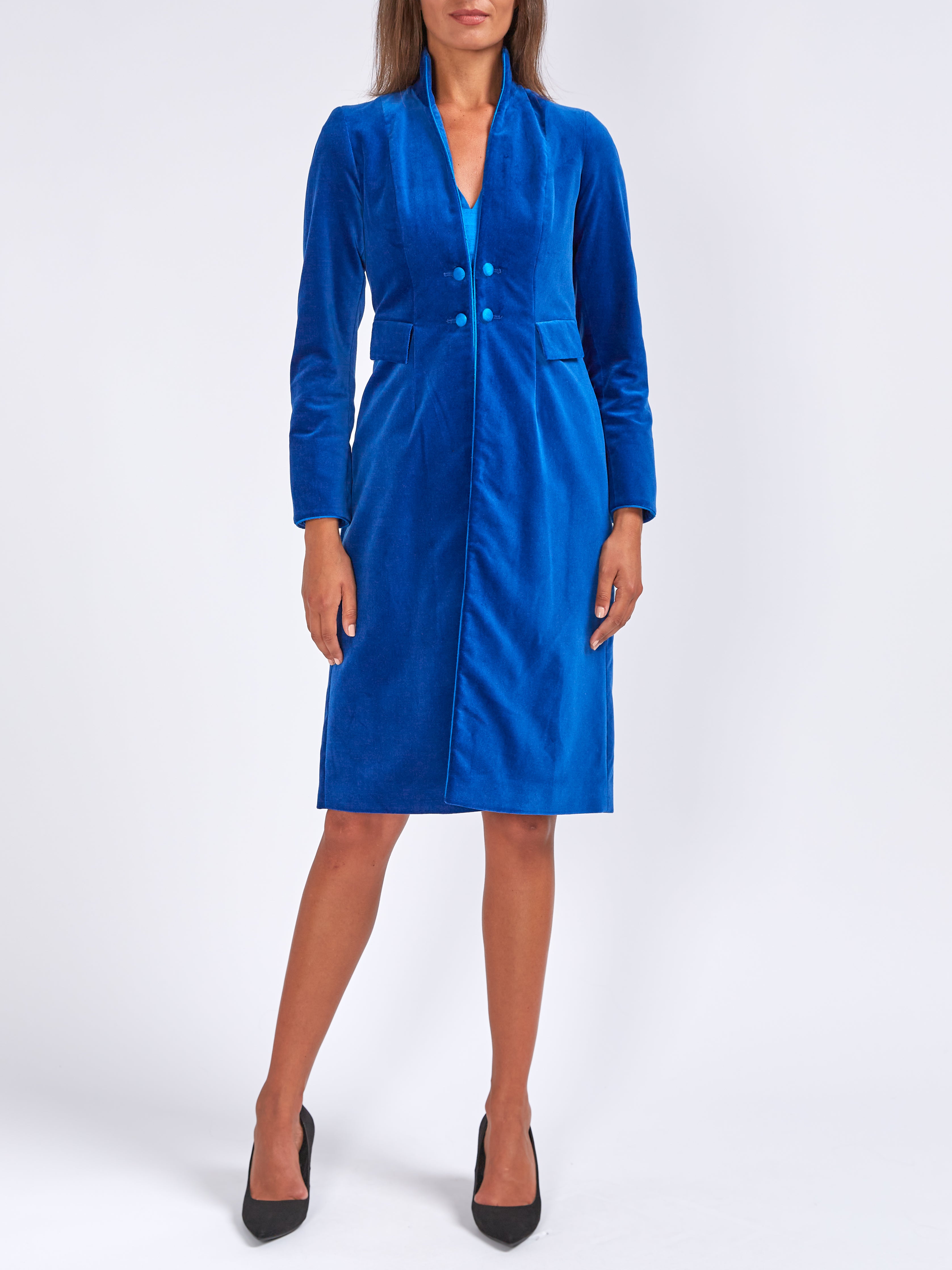 Long Swing Coat Navy Wind Velvet – Favourbrook