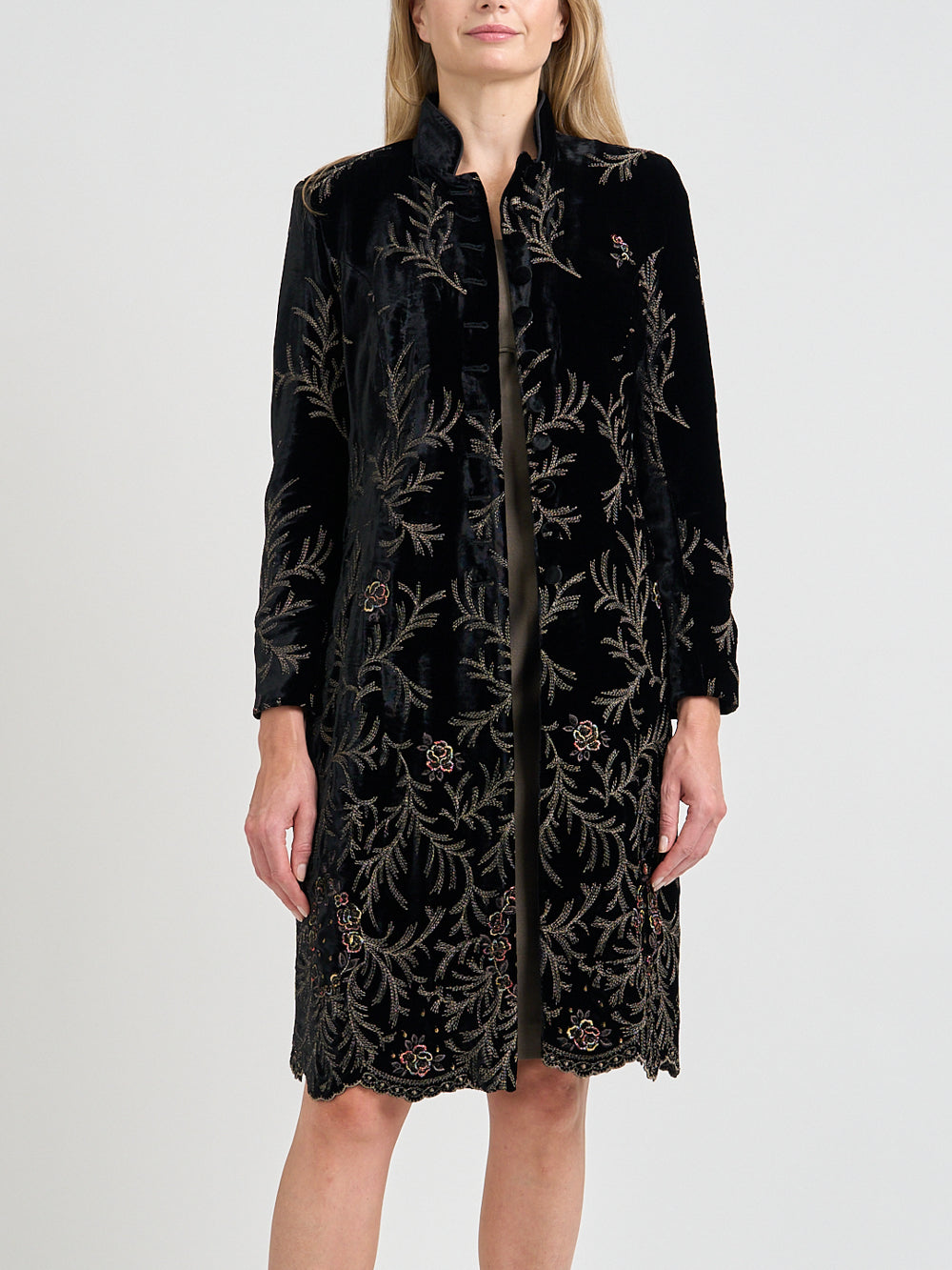 Soho Coat Black Rushden Silk Velvet