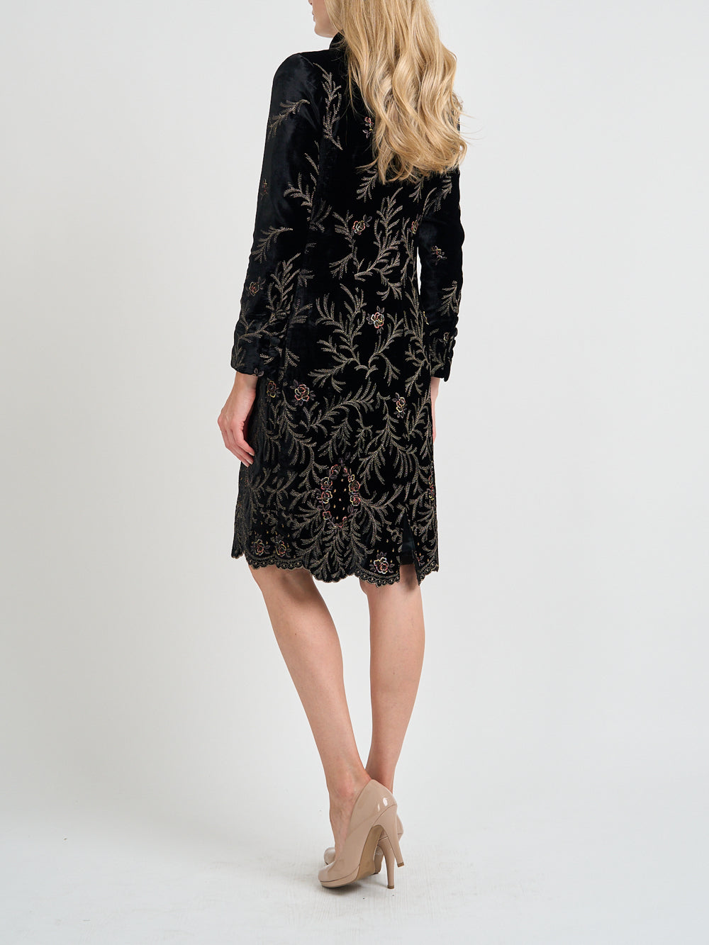 Soho Coat Black Rushden Silk Velvet