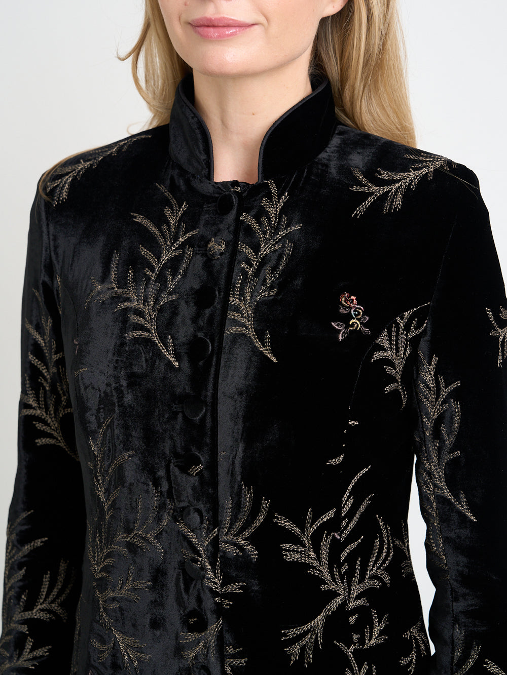 Soho Coat Black Rushden Silk Velvet