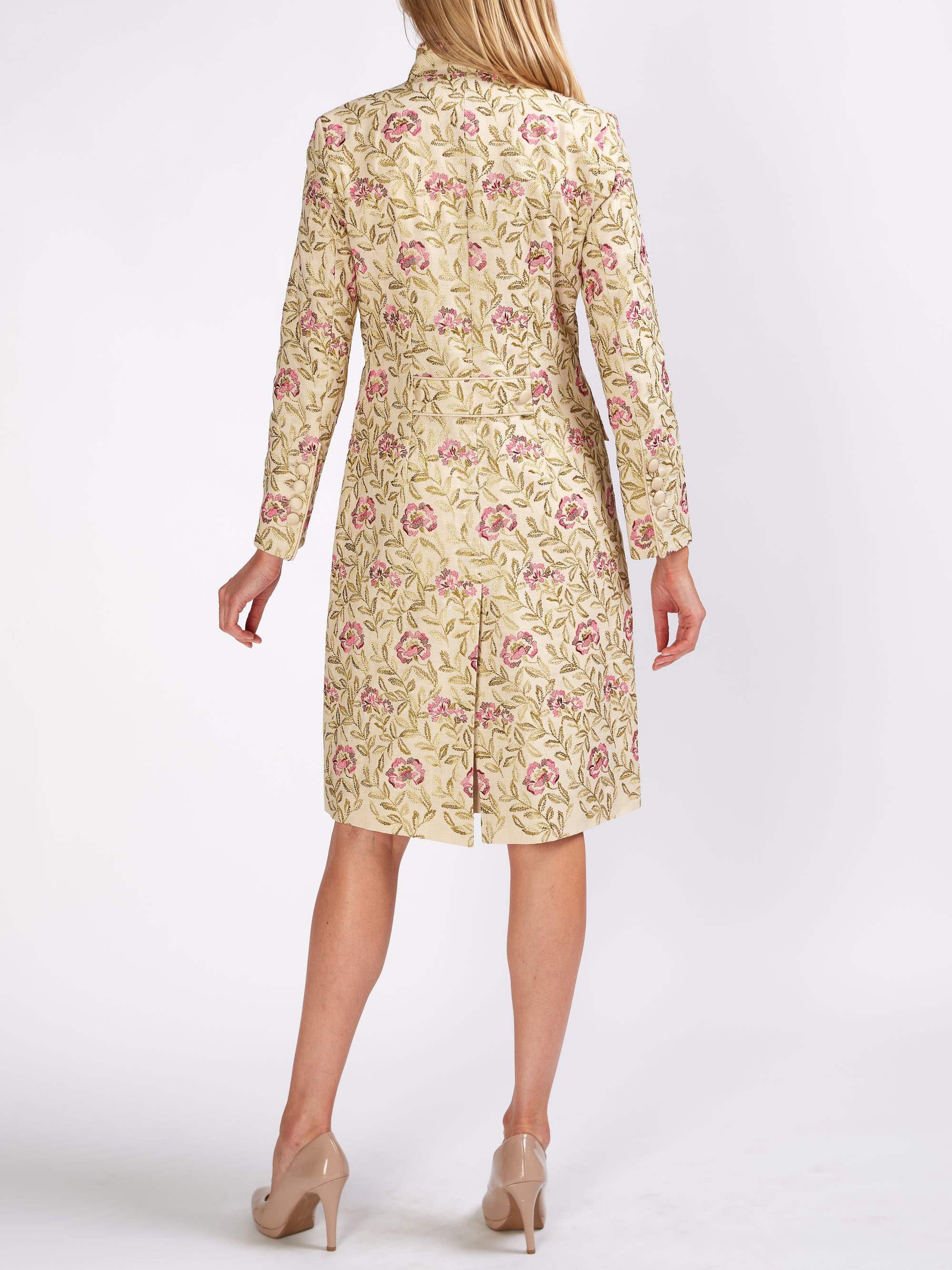 Soho Coat Antique Beige Fuchsia Rigoletto Linen