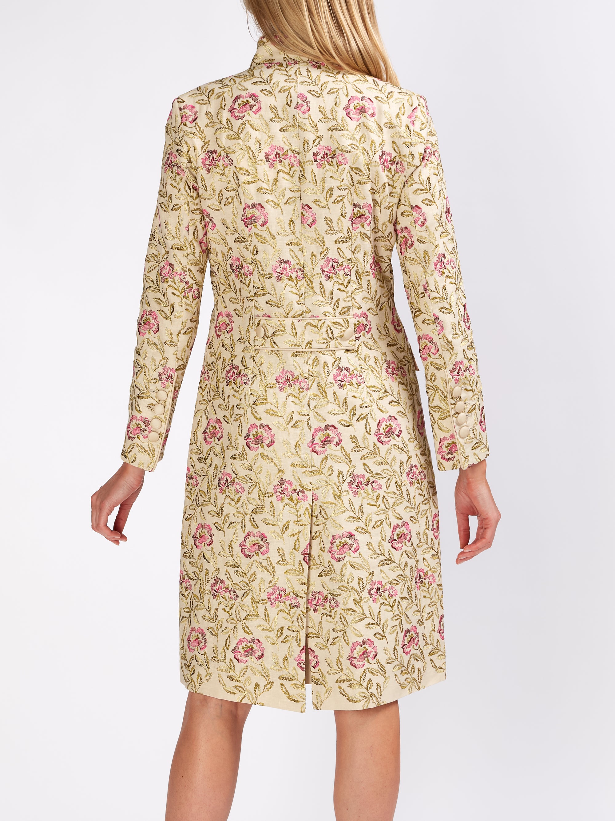 Soho Coat Antique Beige Fuchsia Rigoletto Linen