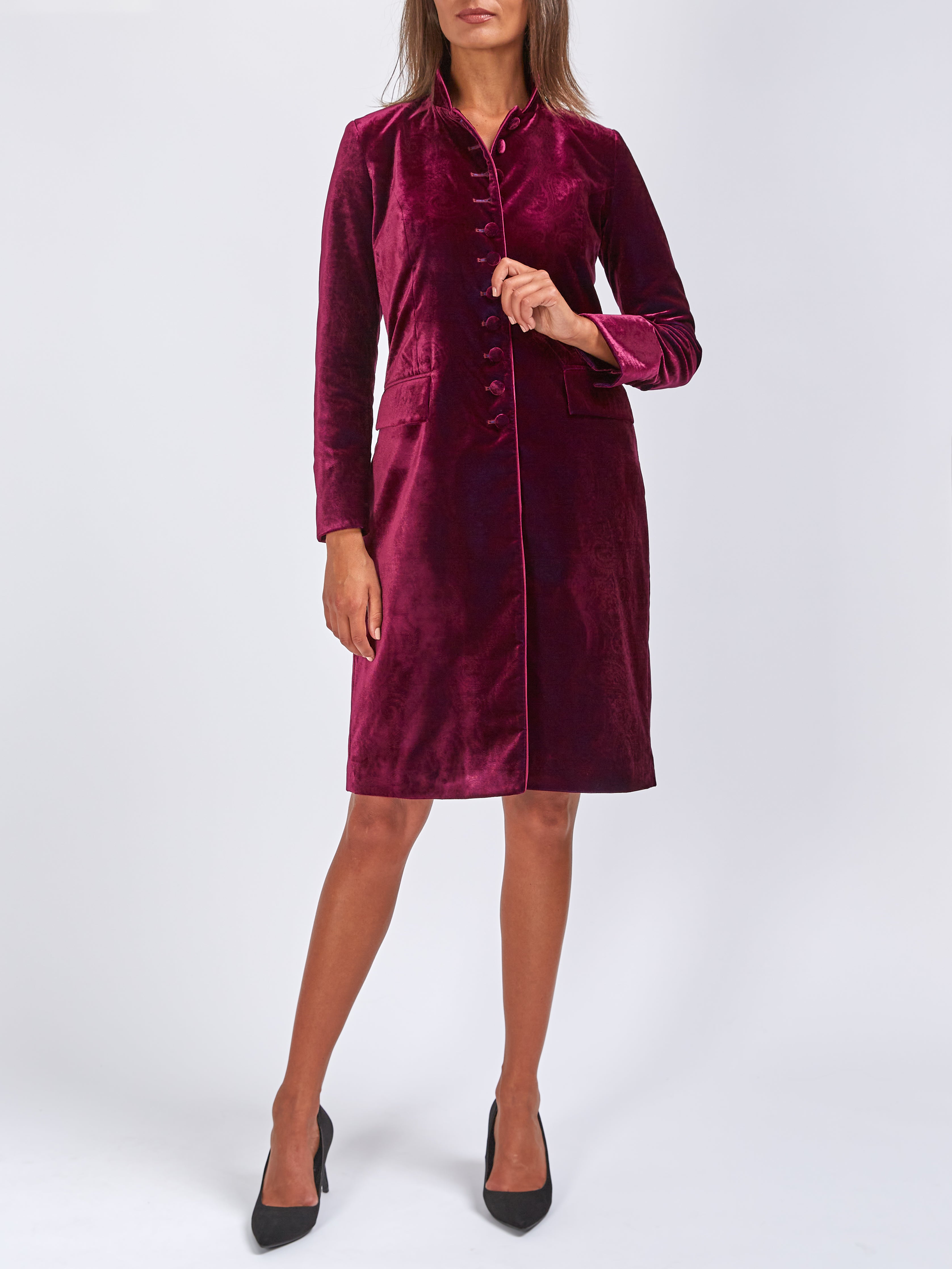 Burgundy velvet outlet coat