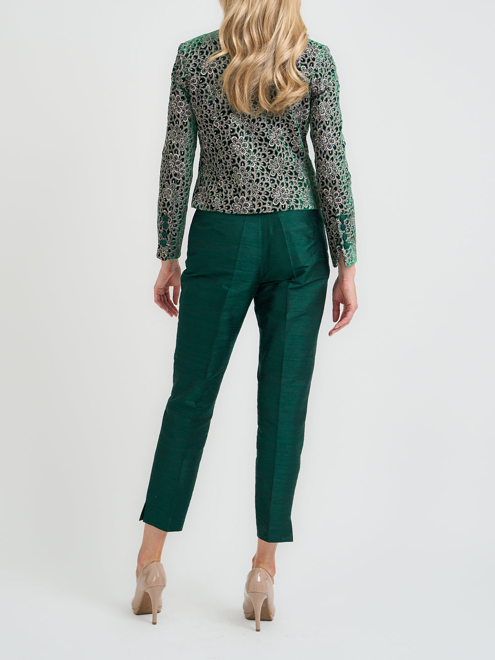 Chiswick Jacket Green Snowdrop Silk Velvet
