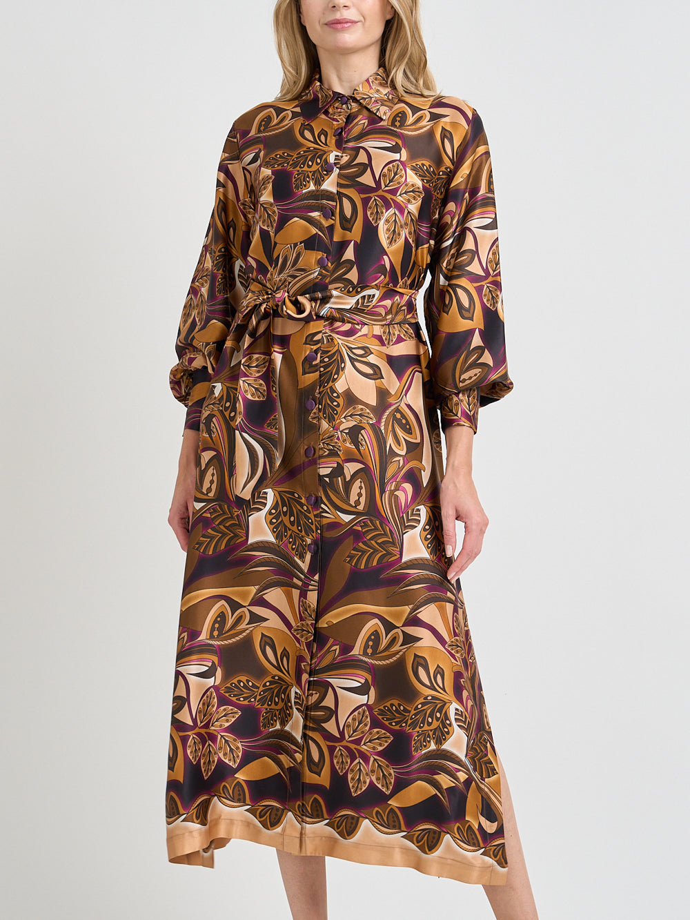 Oxford Dress Coat Tan Valence Silk Satin